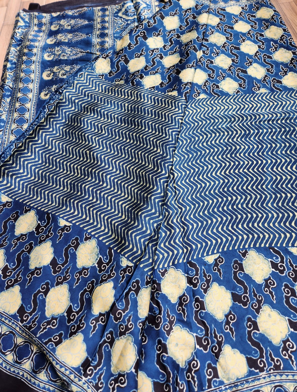 ajrakhsaree sarees ajrakh modal silk officewear blue saree