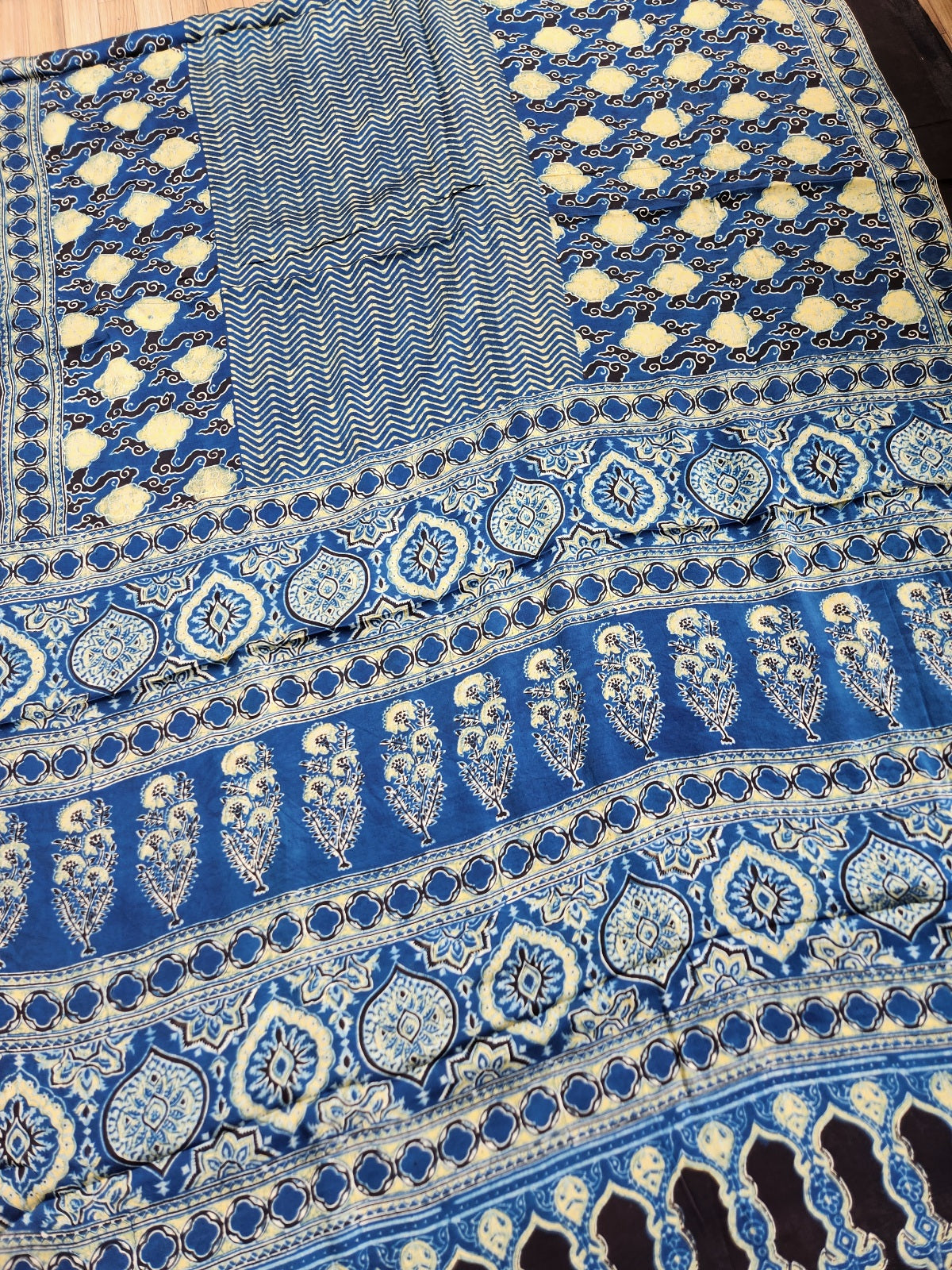 ajrakhsaree sarees ajrakh modal silk officewear blue saree