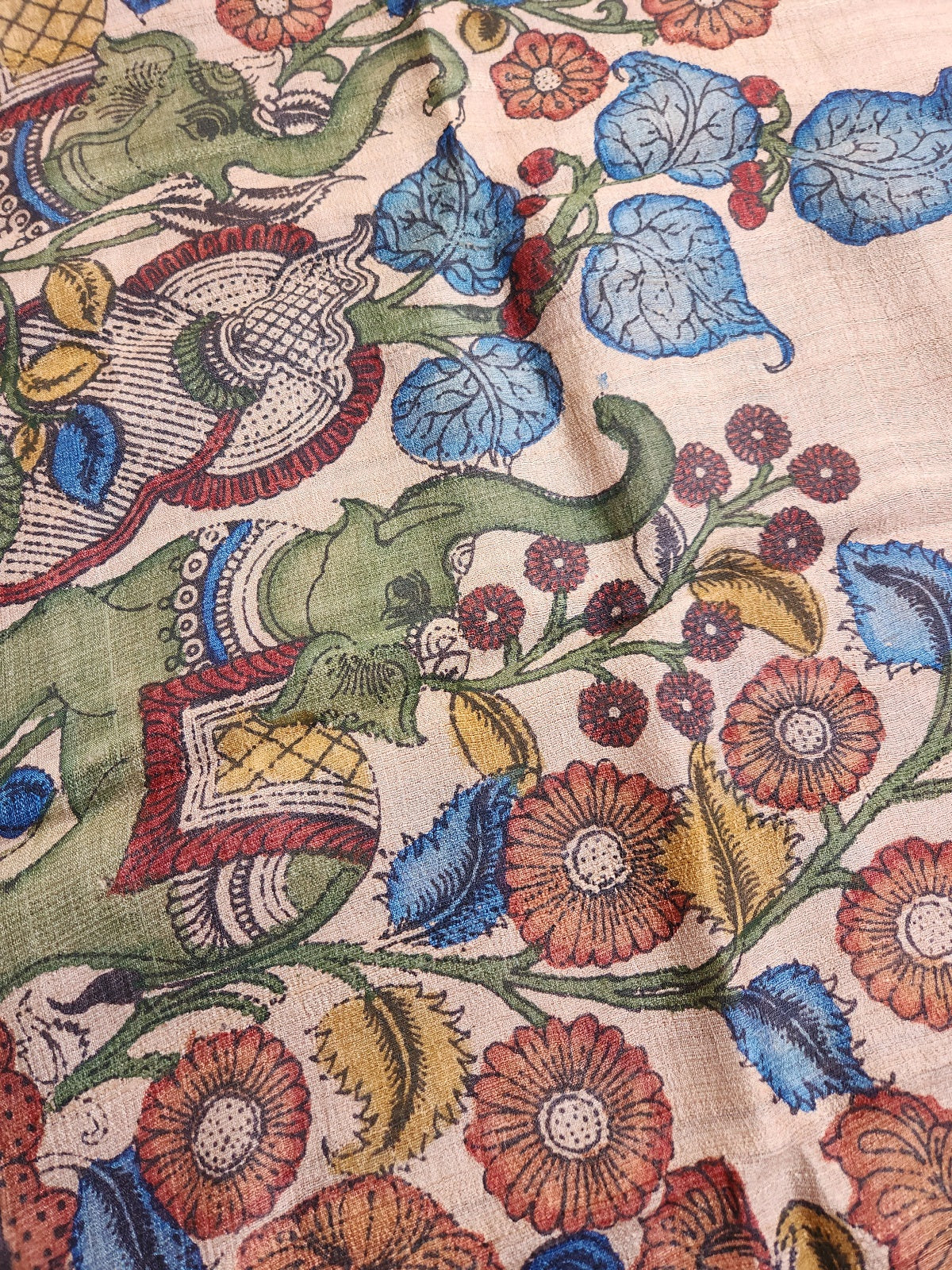 pen kalamkari dupatta silk dupatta tussar
