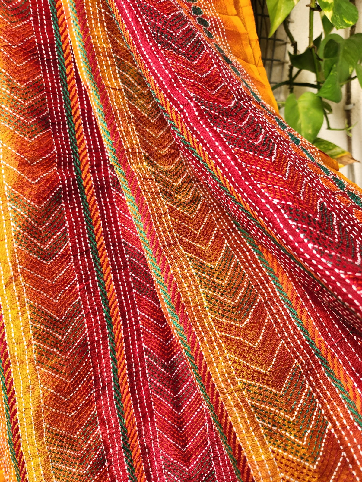 Kantha Dupatta yellow Dupatta red dupatta haldi look