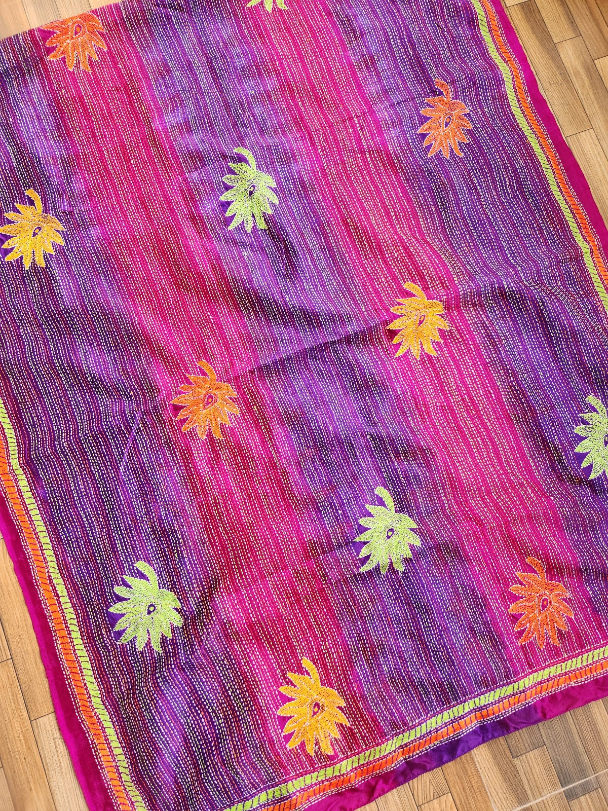 kantha dupatta red dupatta orange dupatta magenta wedding shopping