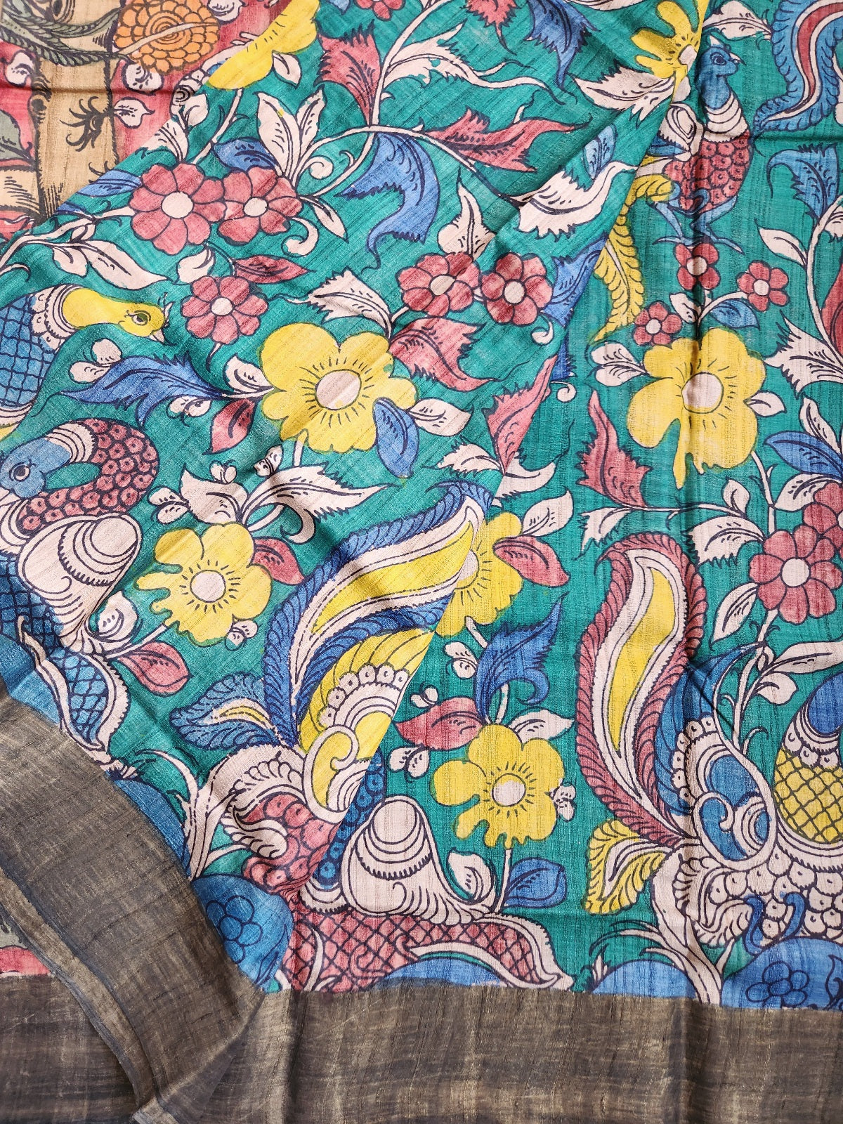 Pen kalamkari tussar silk saree