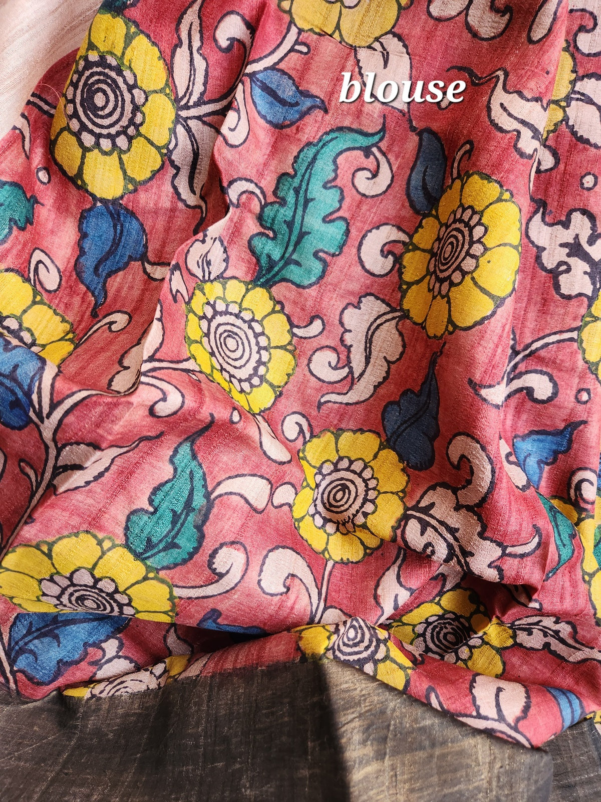 Pen kalamkari tussar silk saree