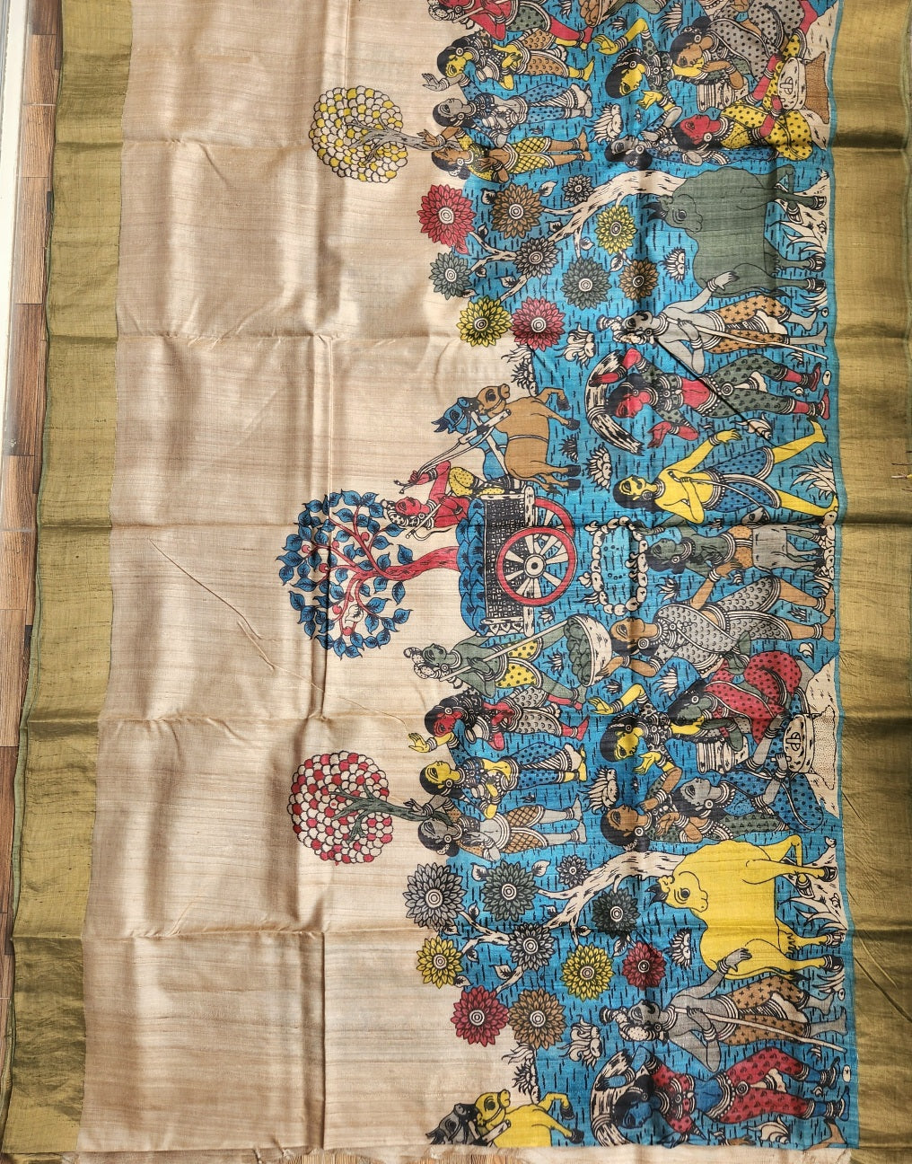 KALAMKARI SILK SAREE - Brindaban