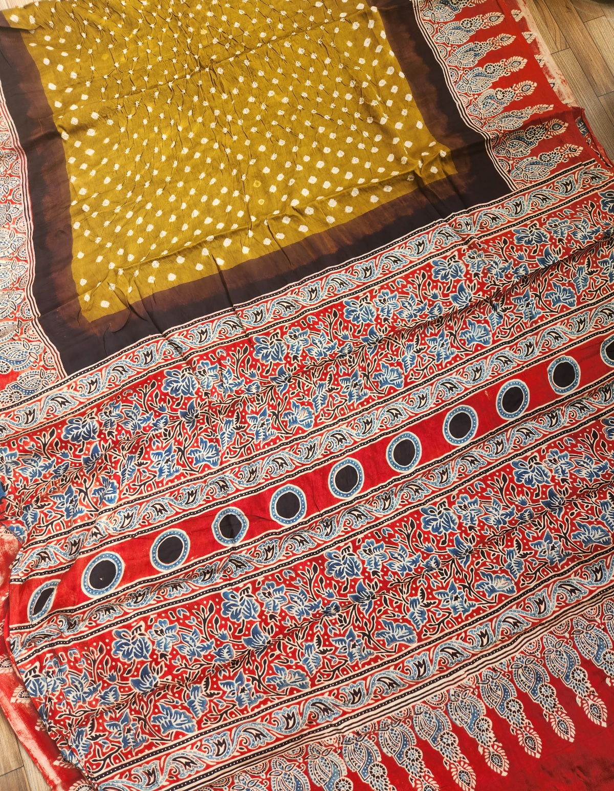 ajrakh saree indian sarees ajrakh bandhani red sareemehndi outfit