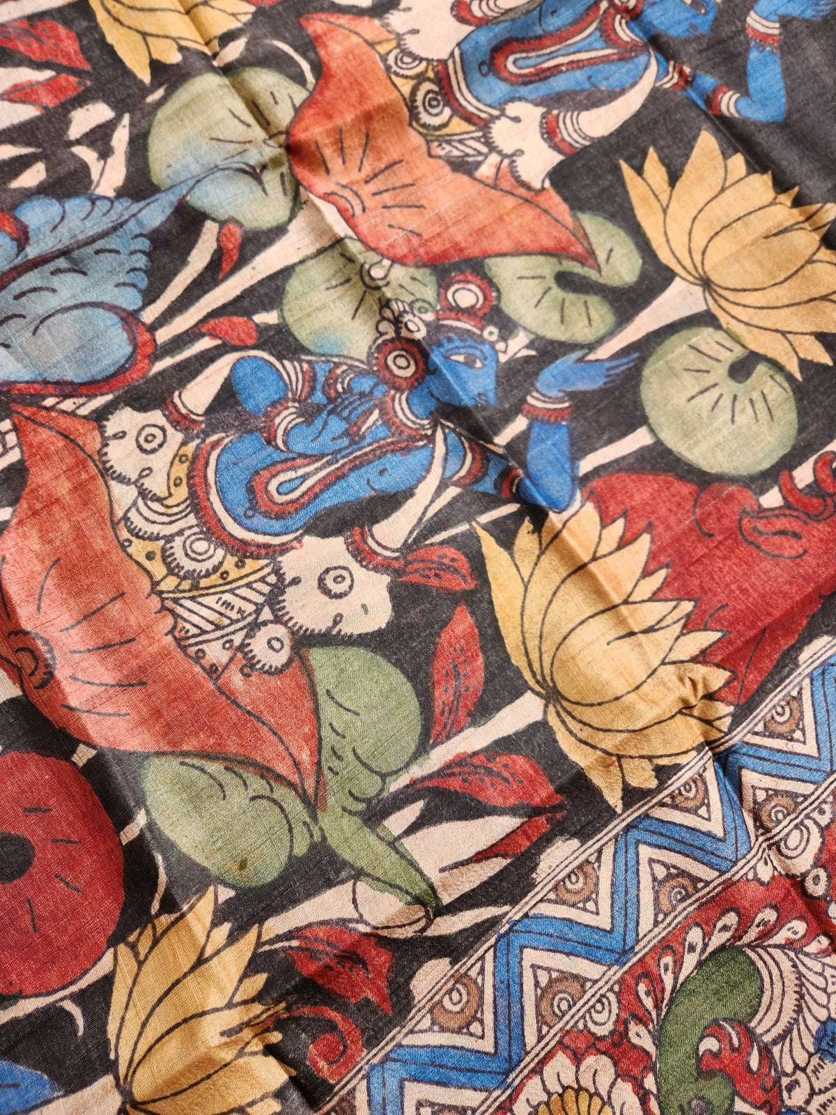 pen kalamkari silk dupatta kalamkari
