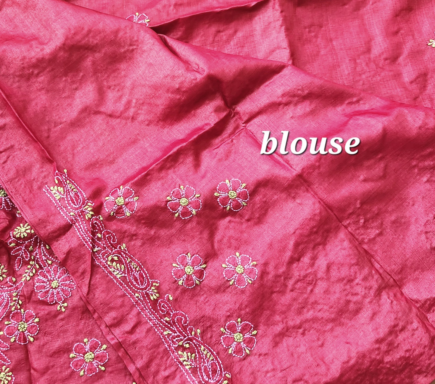 CHIKANKARI TUSSAR SILK SAREE