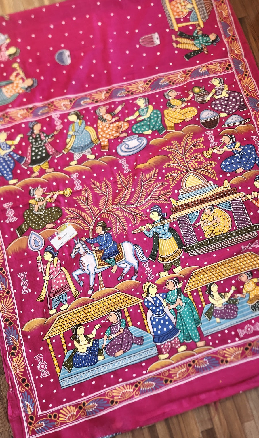 PATTACHITRA HANDPAINTED SAREE - DULHAN
