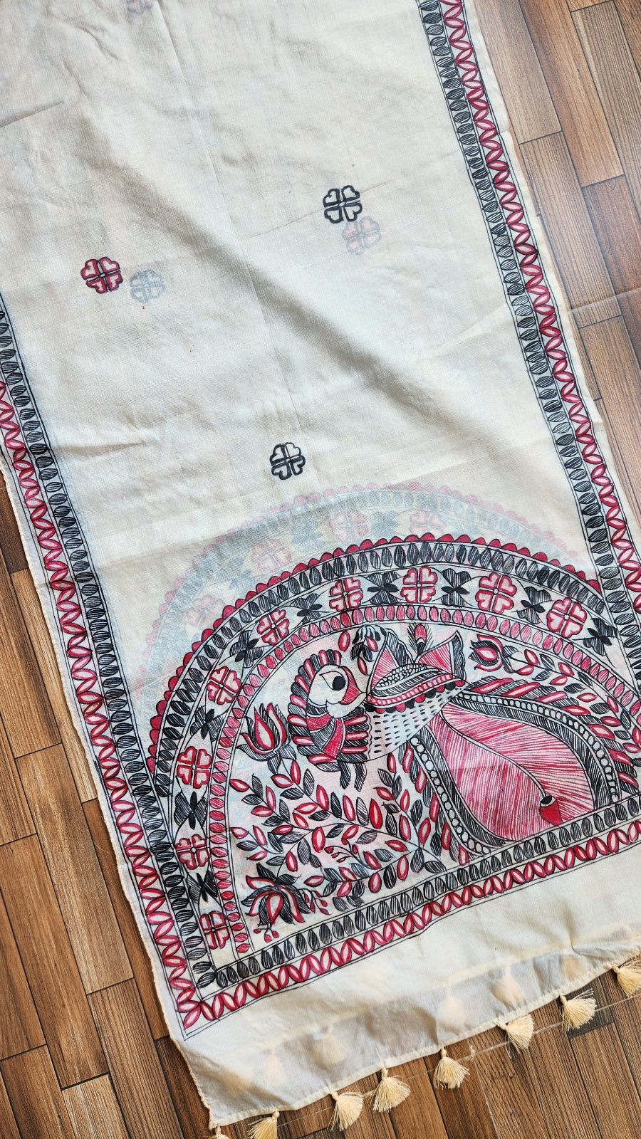 Madhubani stole Indian gfits Handmade gifts