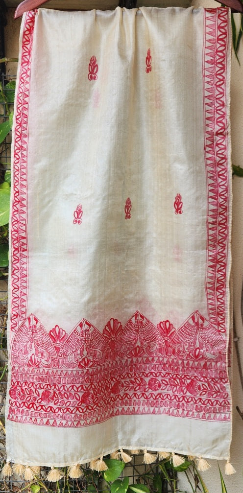 Madhubani stole Indian gfits Handmade gifts