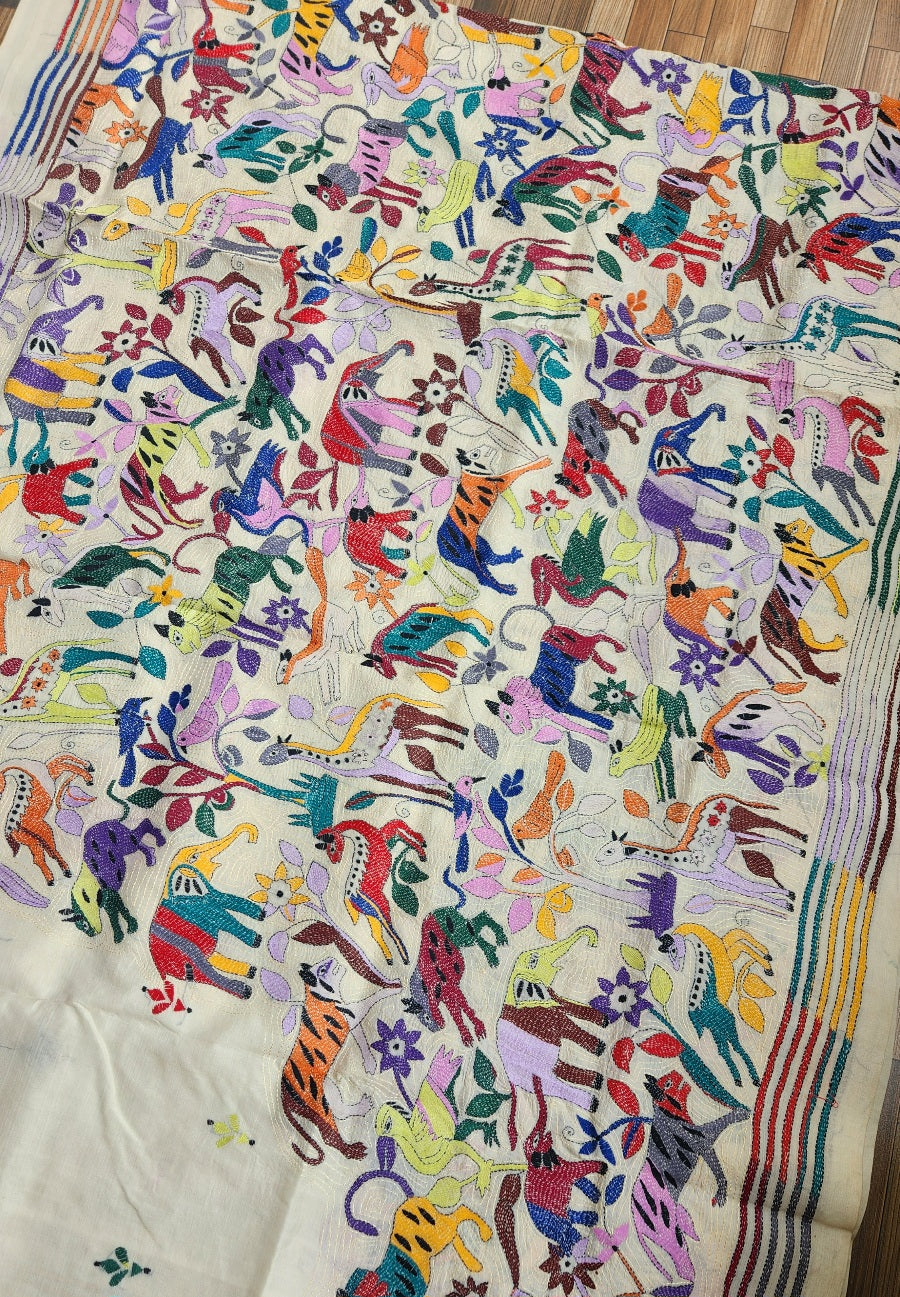 JUNGLE BOOK KANTHA SAREE