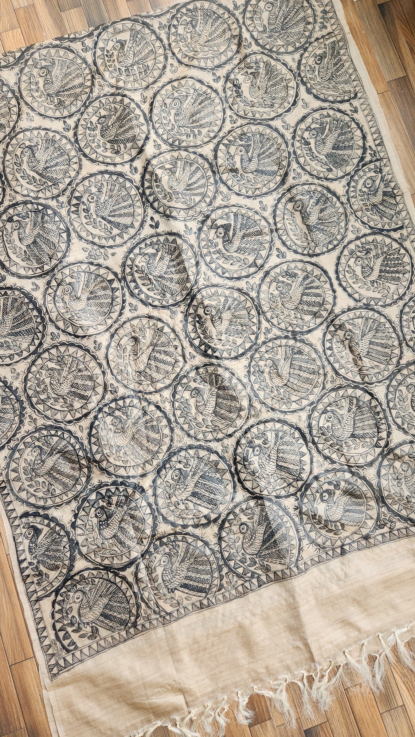 MADHUBANI SILK DUPATTA - Mor