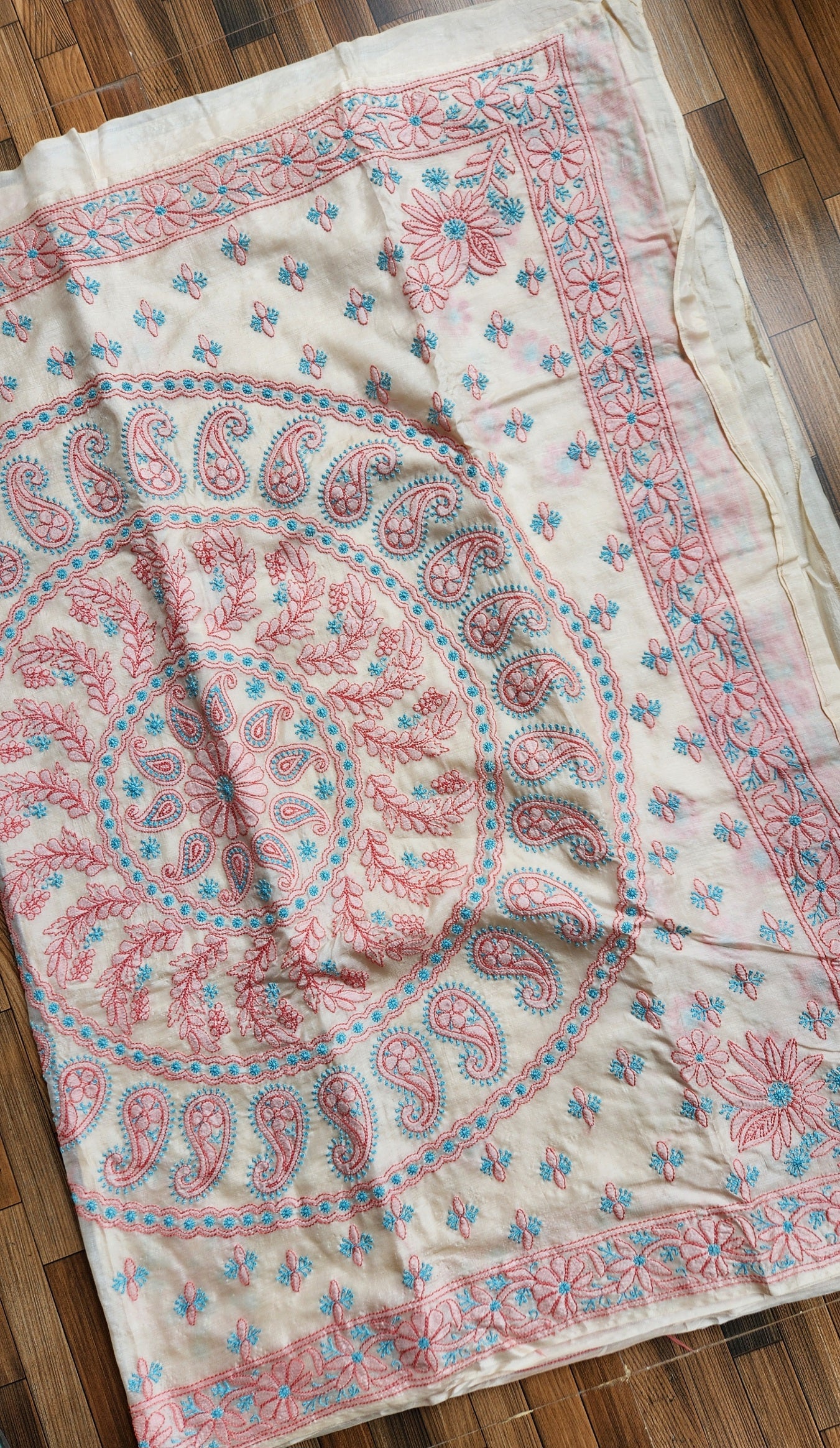 CHIKANKARI TUSSAR SILK SAREE