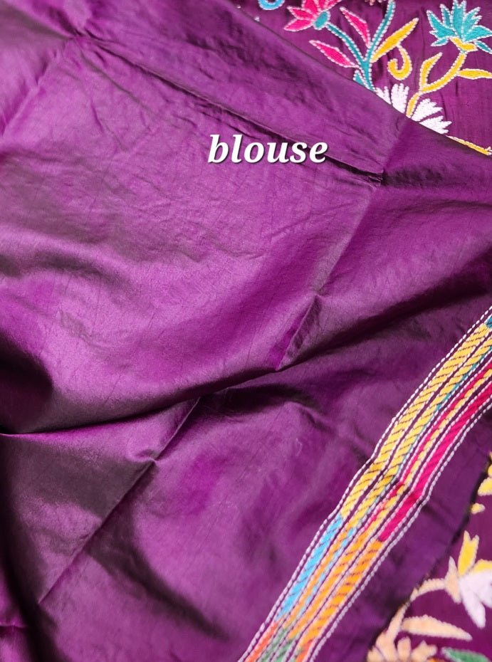 FLORAL KANTHA SAREE