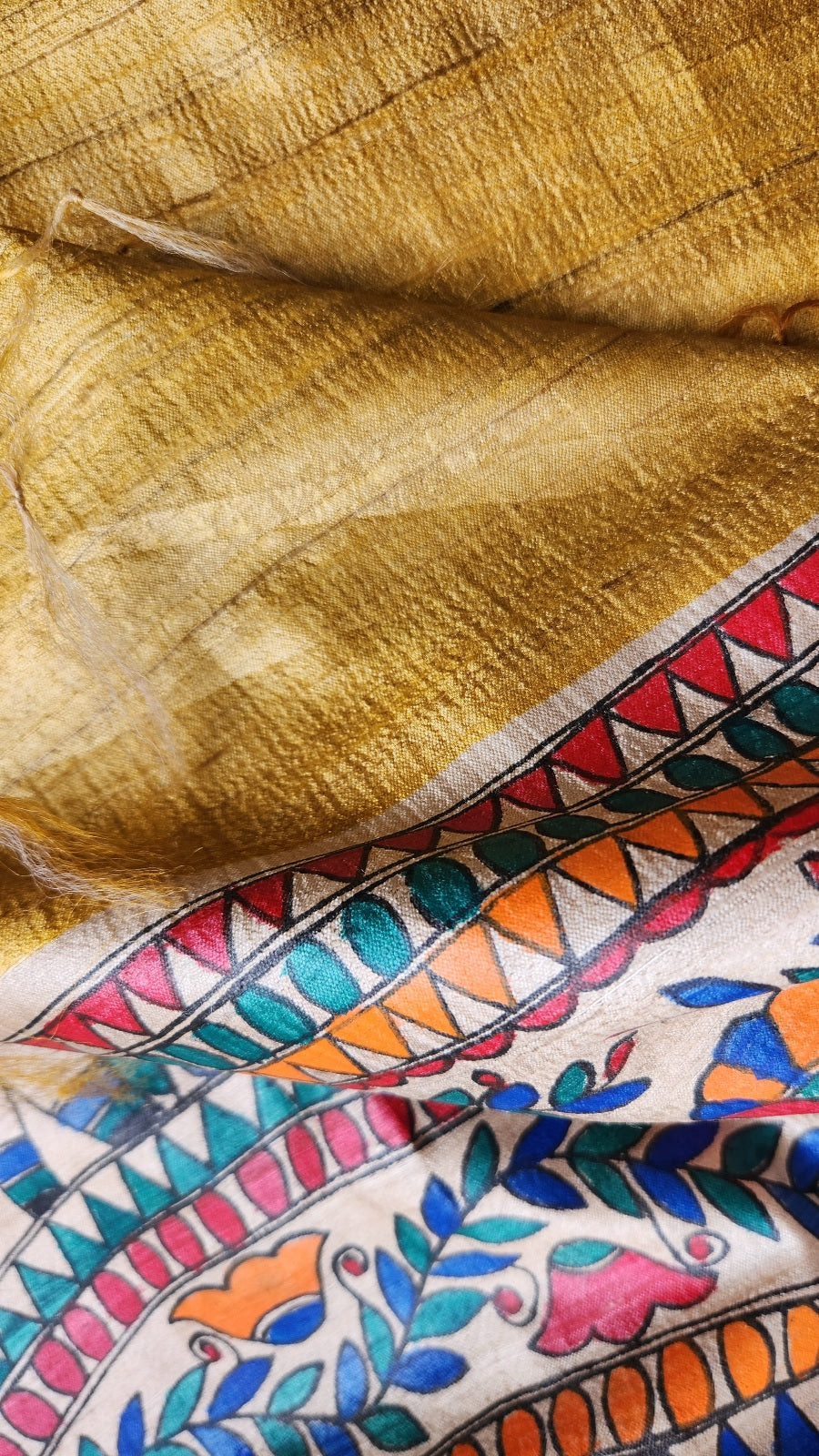 MADHUBANI HANDPAINTED SAREE - GANESHA