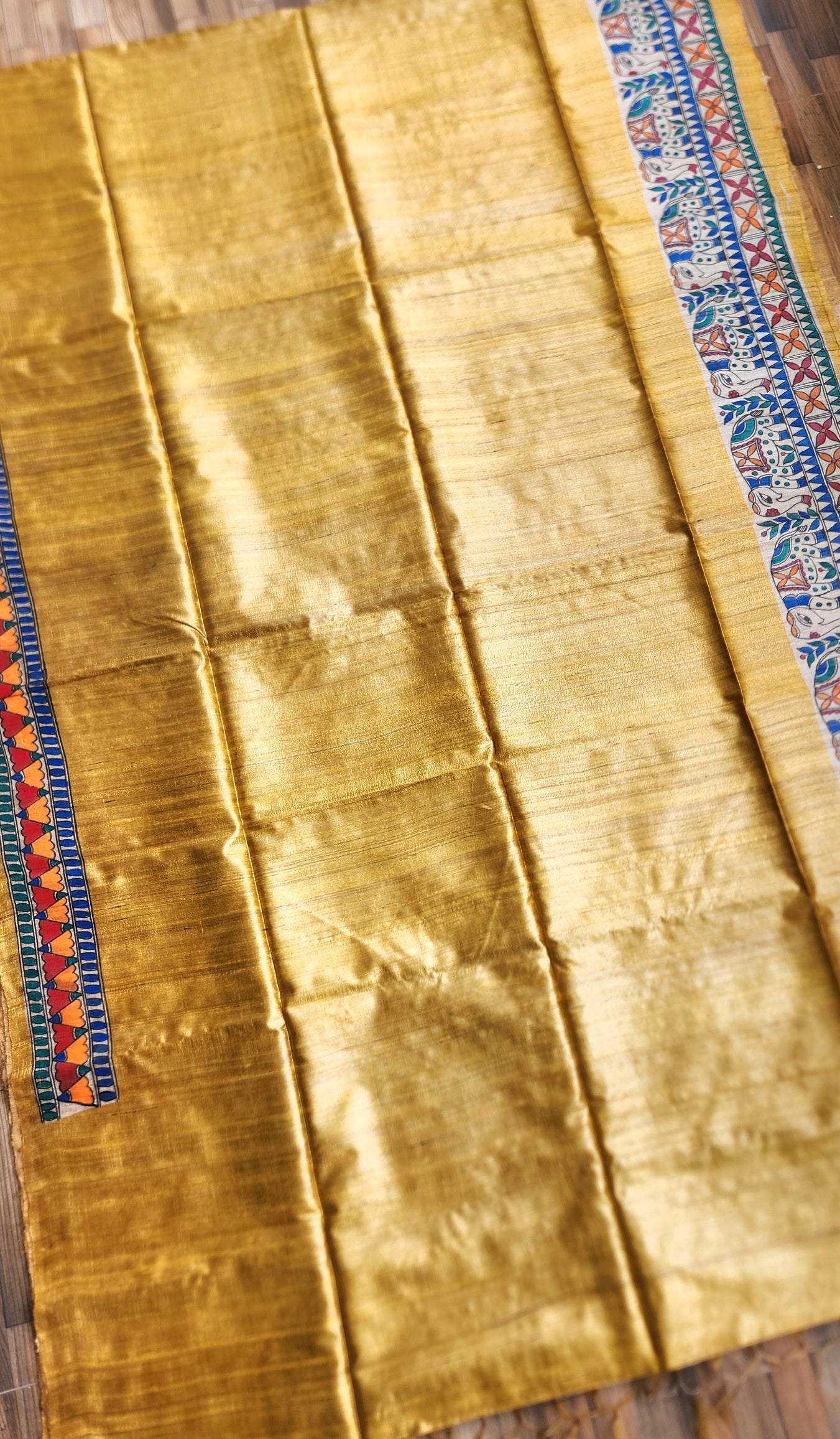 MADHUBANI HANDPAINTED SAREE - GANESHA
