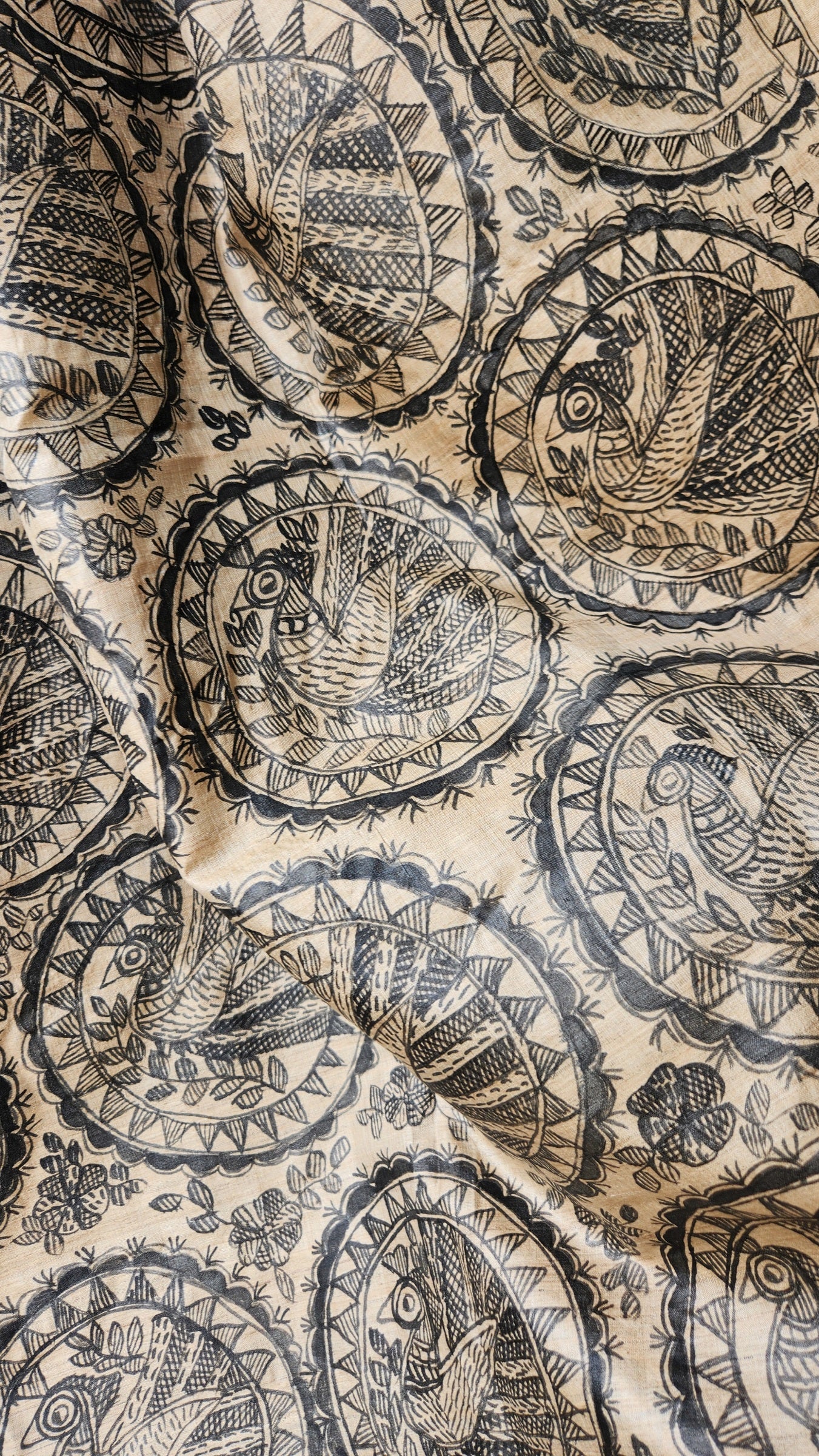MADHUBANI SILK DUPATTA - Mor