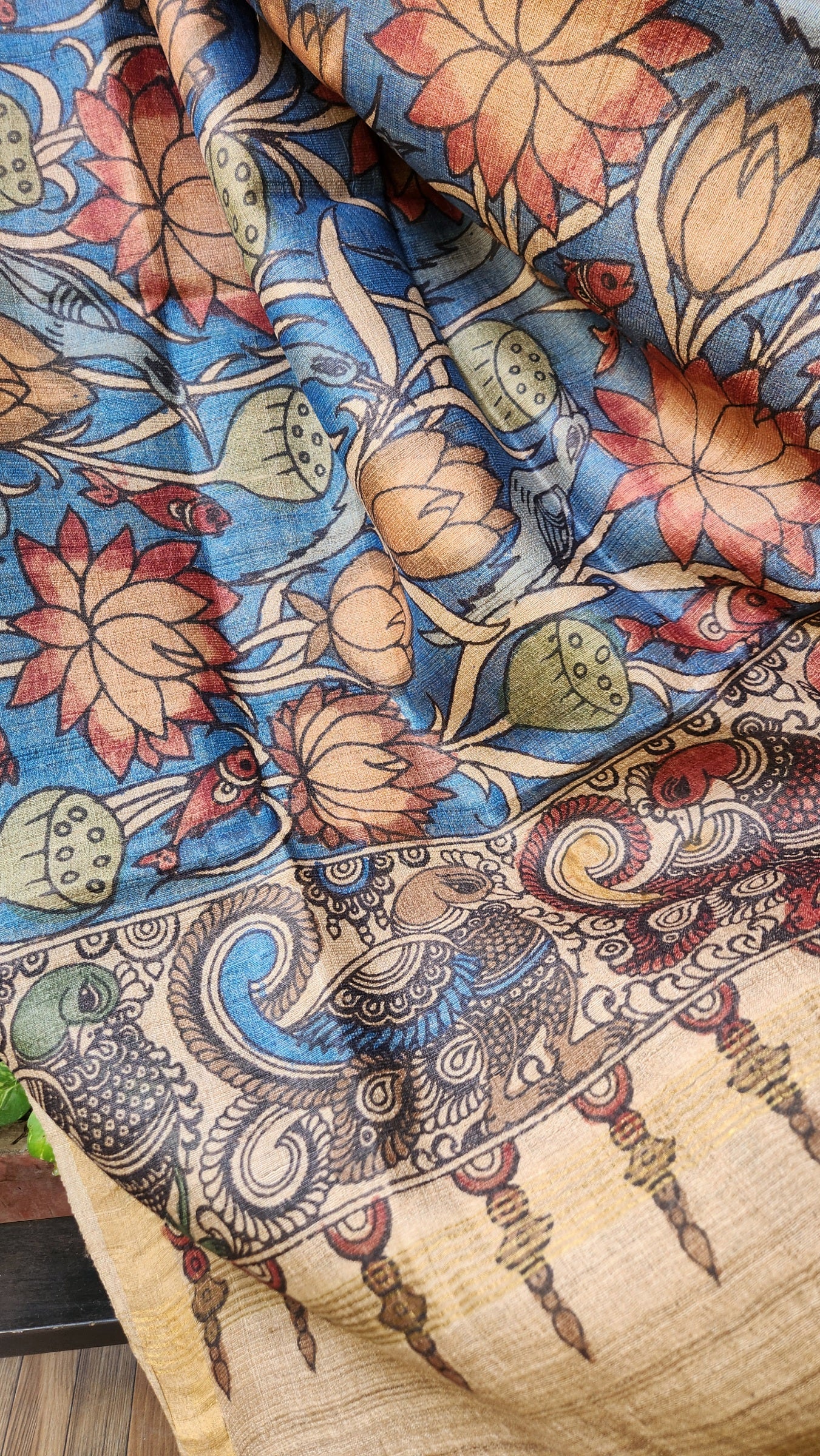 KALAMKARI SILK DUPATTA - Matsaya