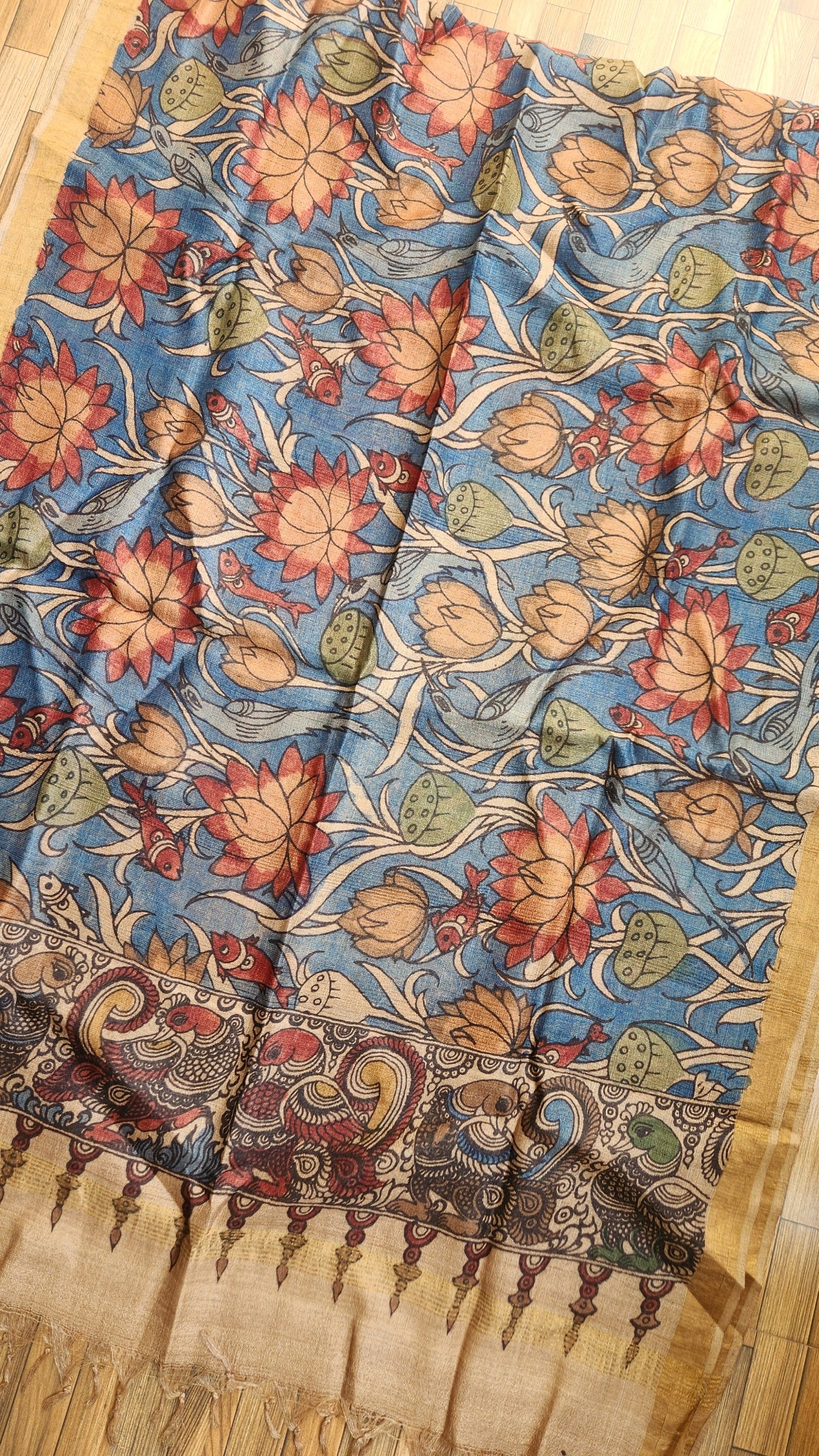 KALAMKARI SILK DUPATTA - Matsaya