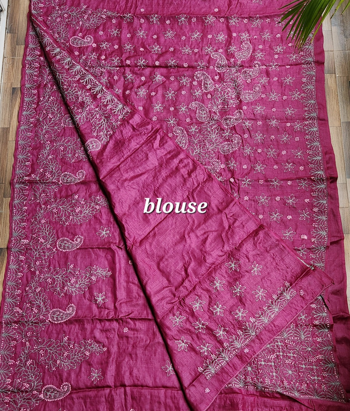 CHIKANKARI TUSSAR SILK SAREE