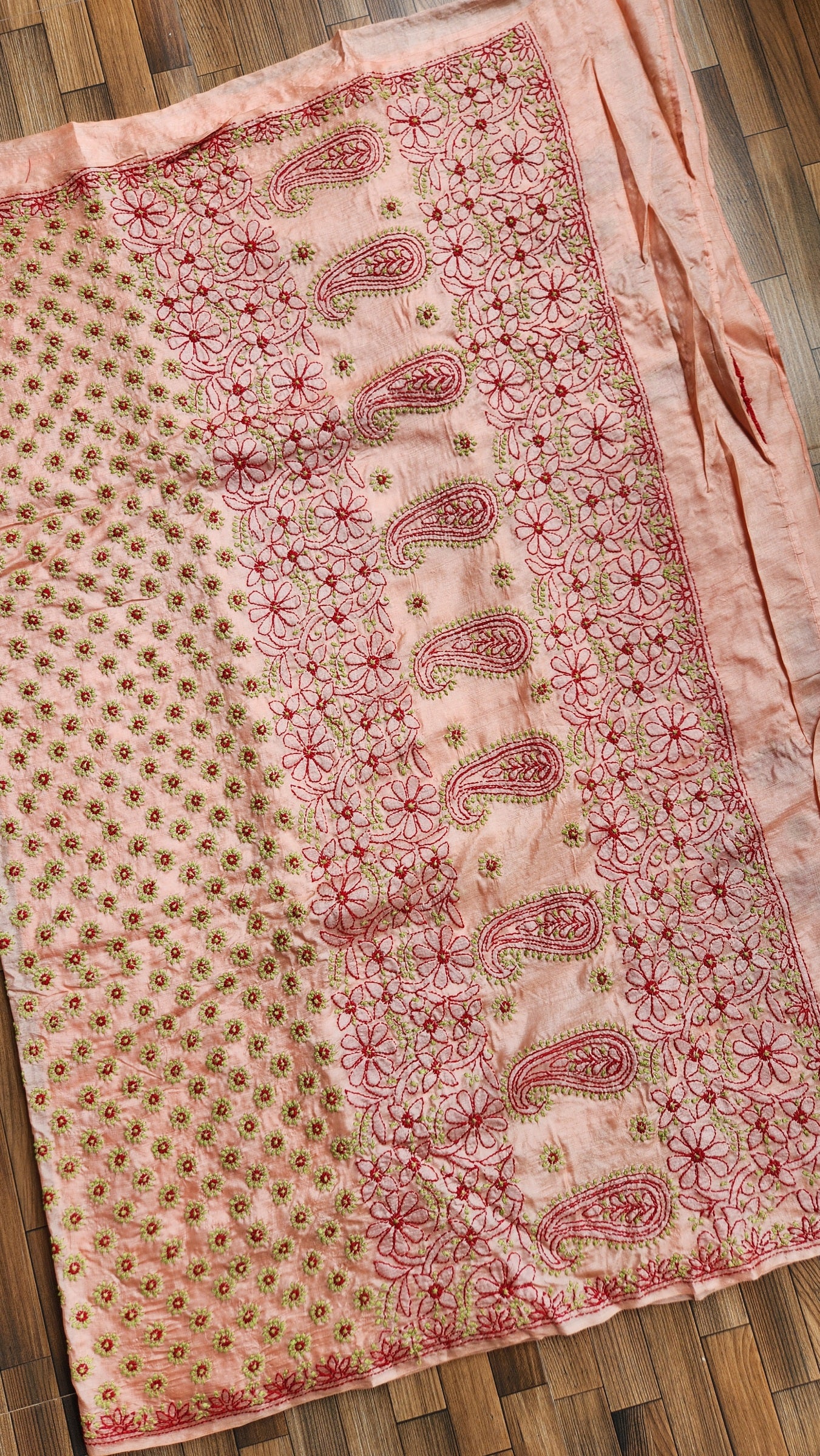 CHIKANKARI TUSSAR SILK SAREE