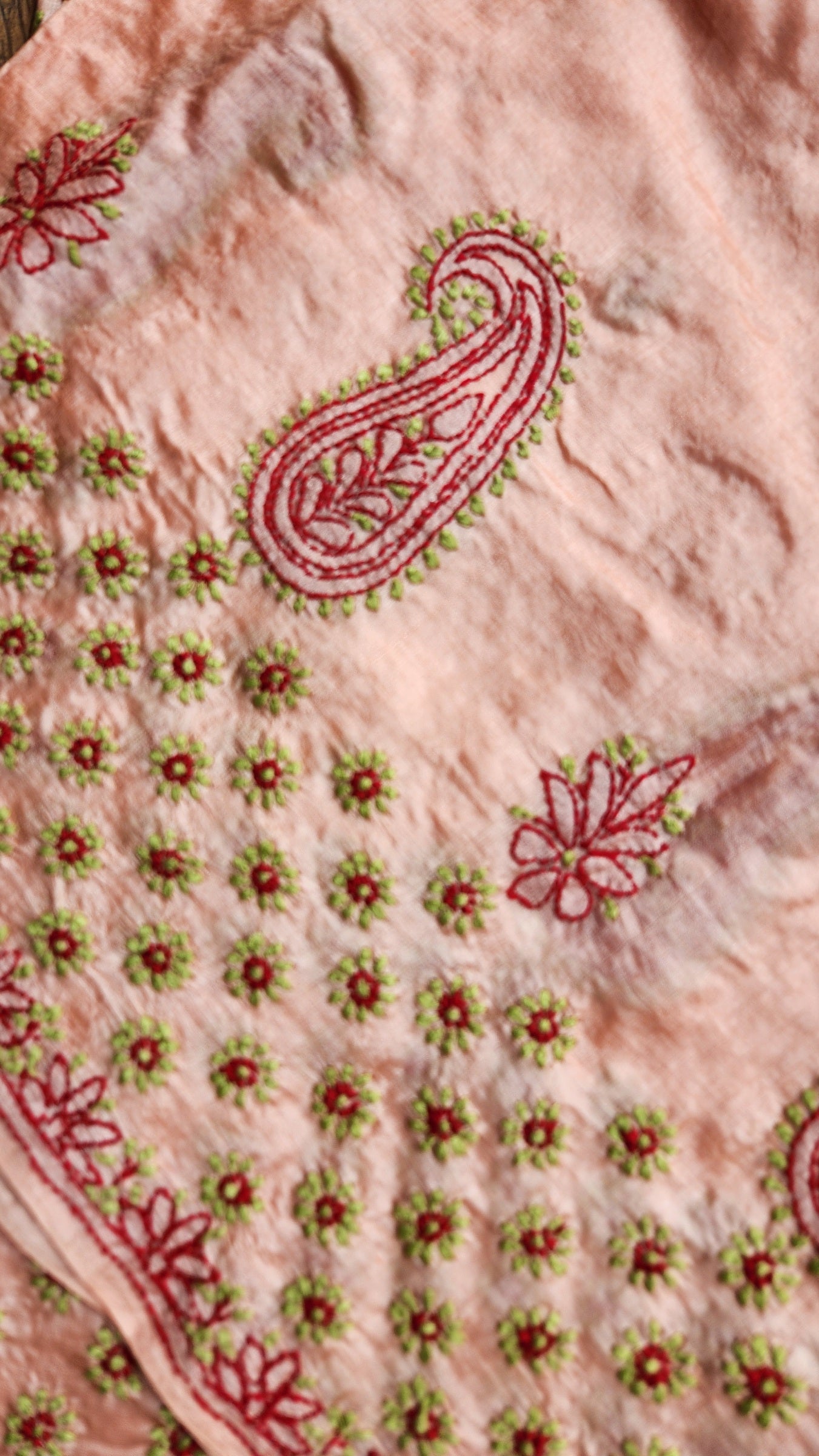 CHIKANKARI TUSSAR SILK SAREE