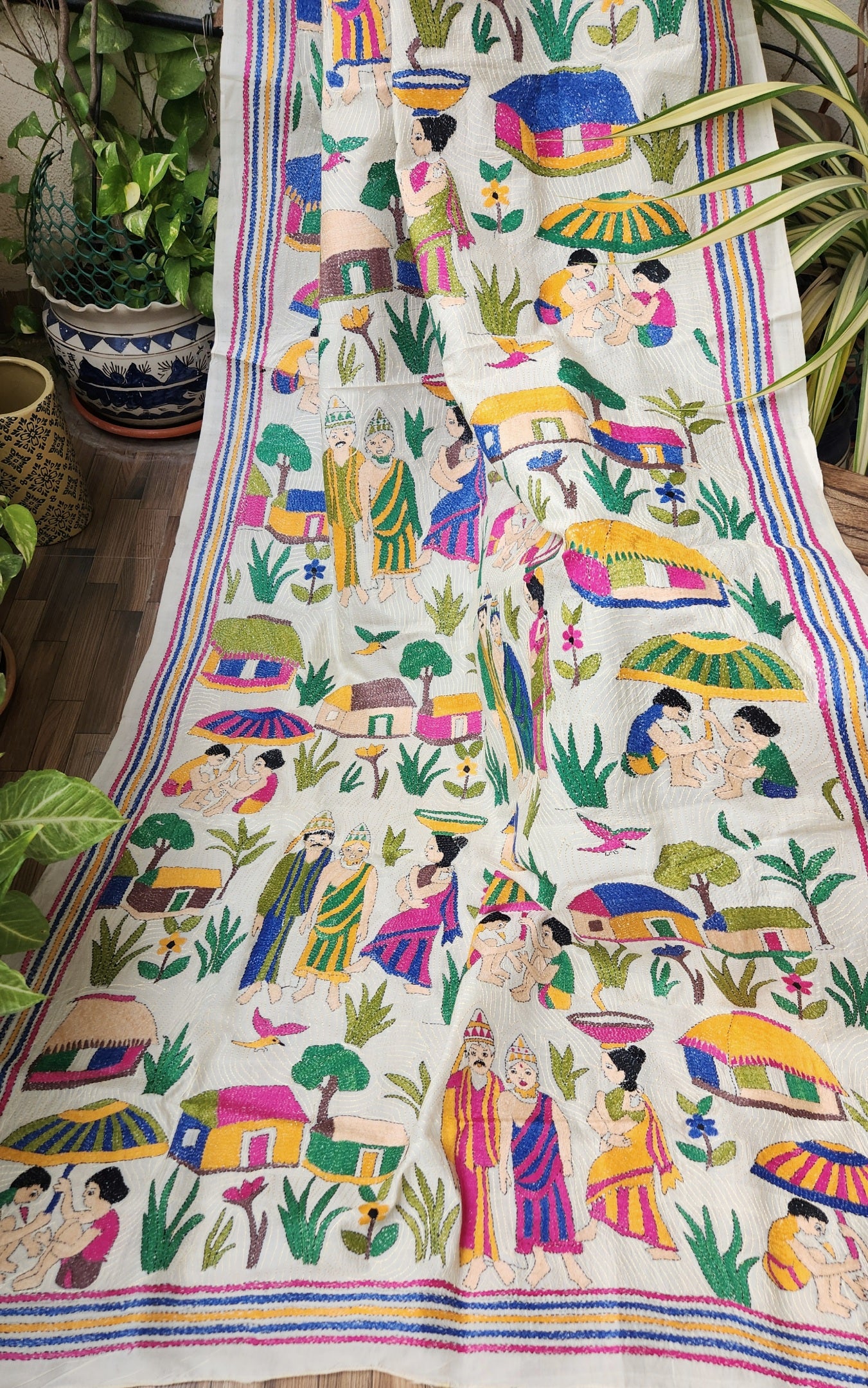 VILLAGE WEDDING KANTHA DUPATTA