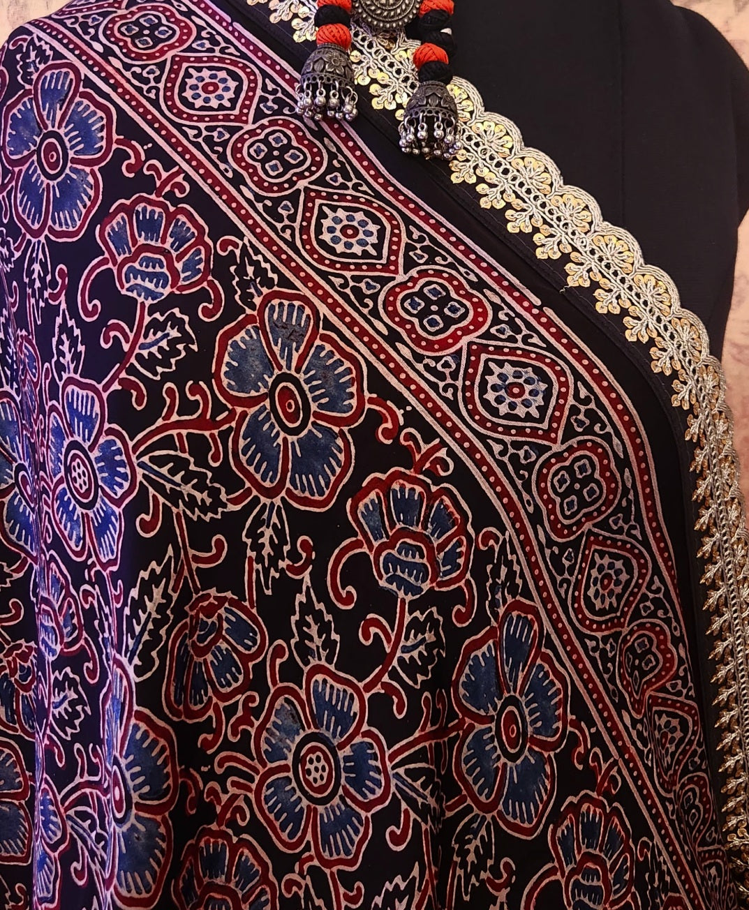 AJRAKH SILK DUPATTA