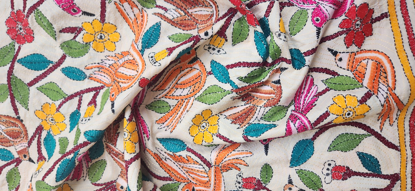 PERCHED PERFECT KANTHA DUPATTA