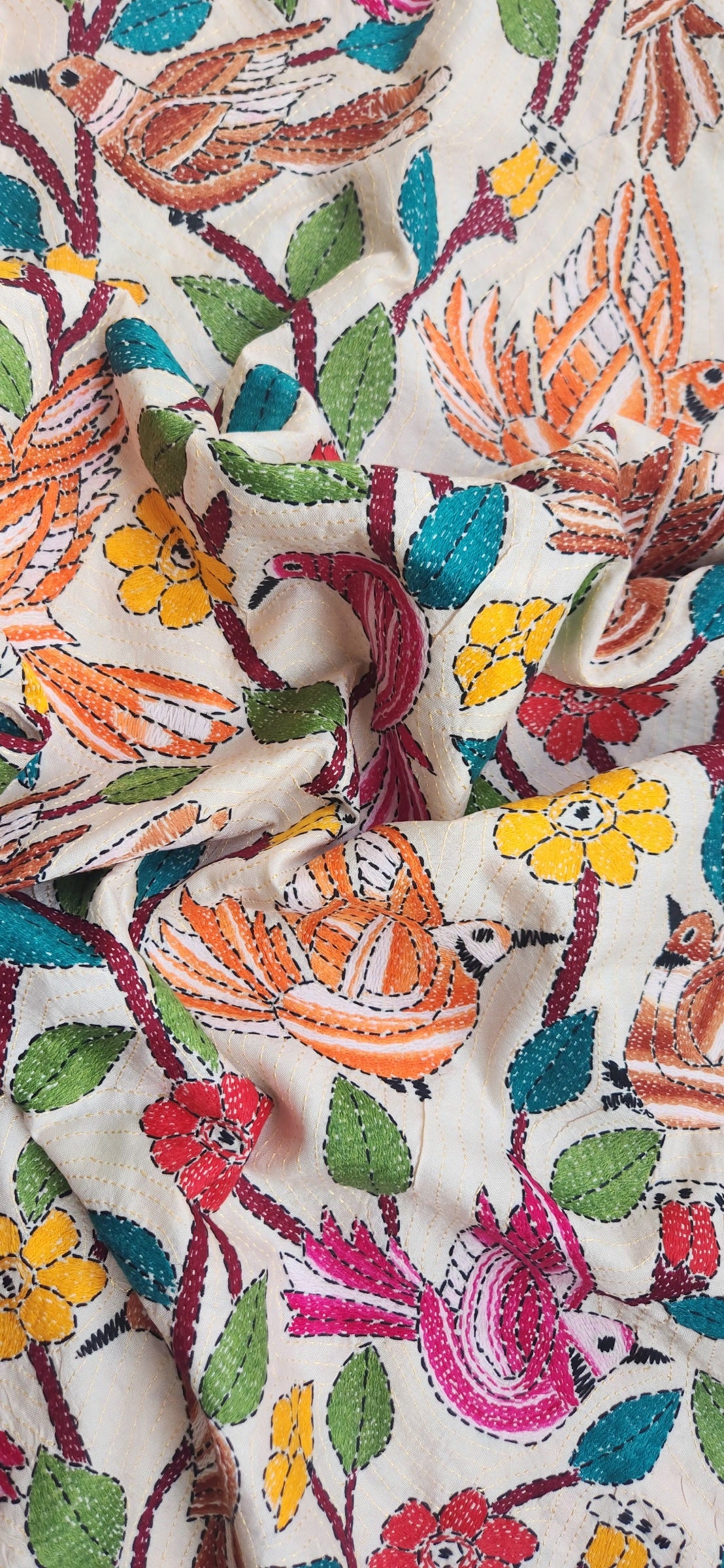 PERCHED PERFECT KANTHA DUPATTA