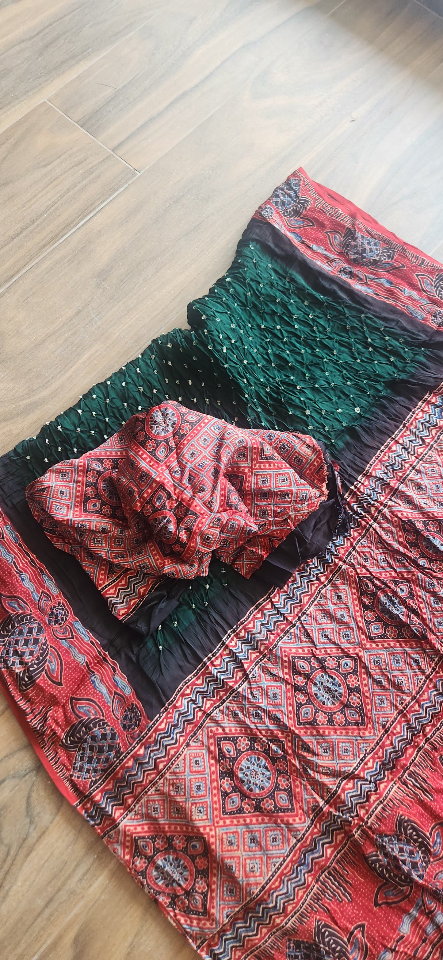 AJRAKH BANDHANI SILK SAREE