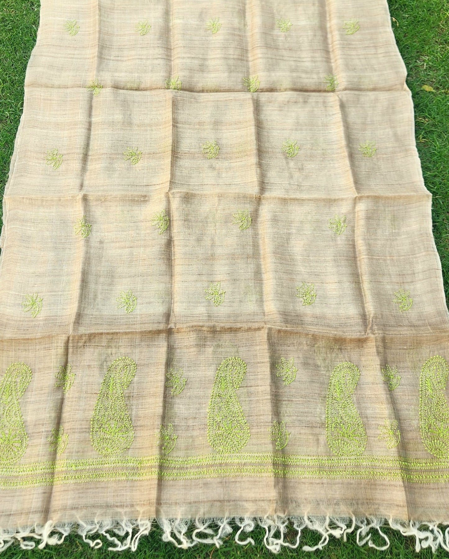 CHIKANKARI SILK DUPATTA