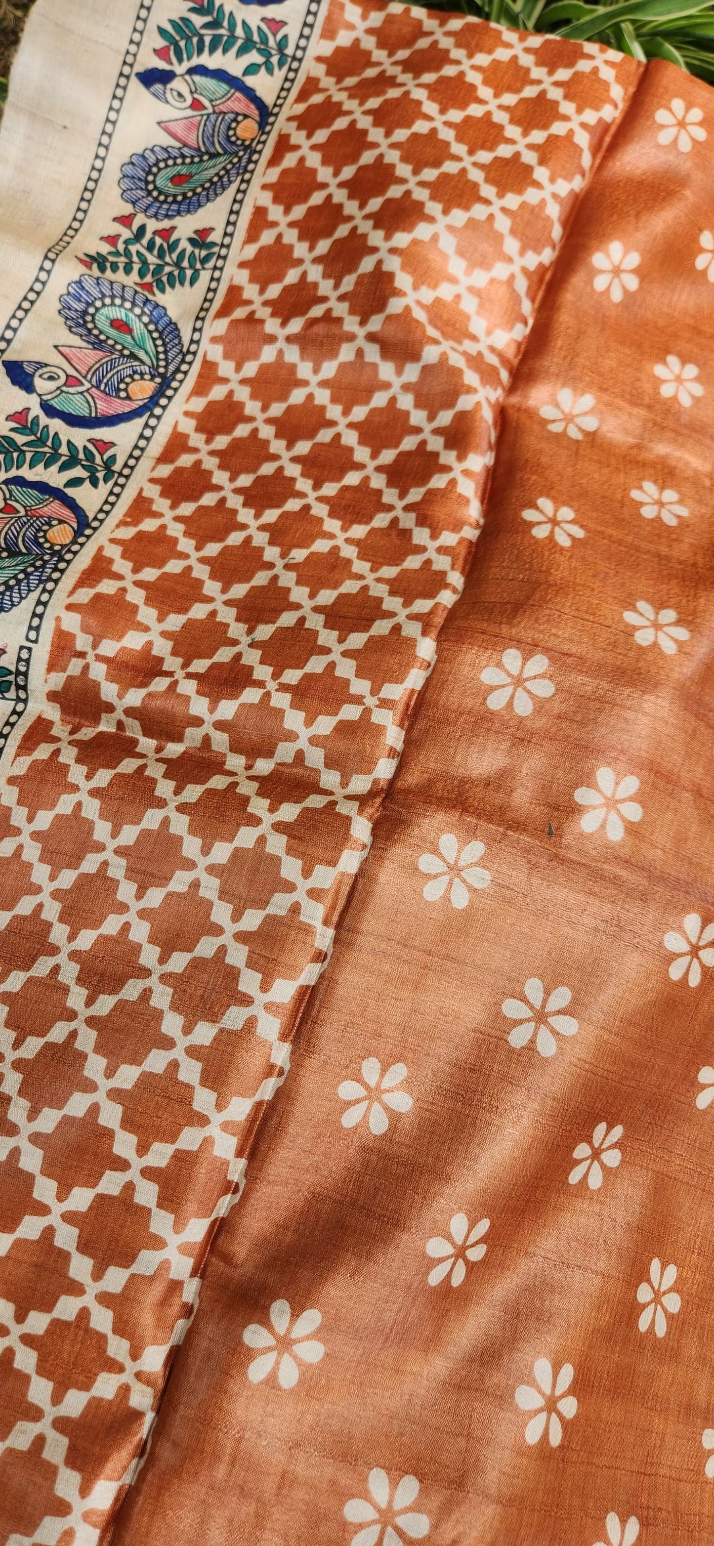 MADHUBANI HANDPAINTED SAREE - SAAWAN
