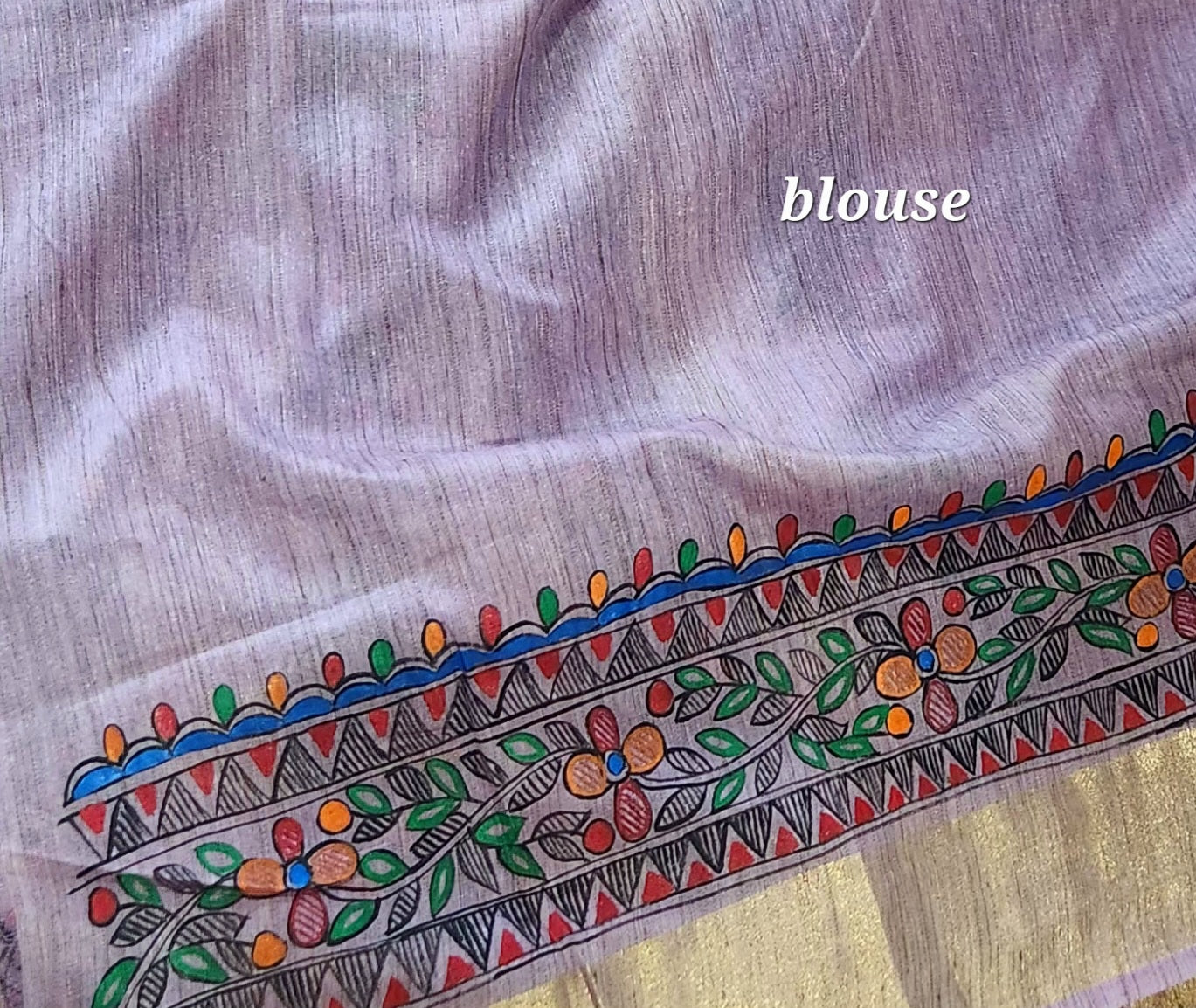MADHUBANI HANDPAINTED SAREE - RAAS LEELA