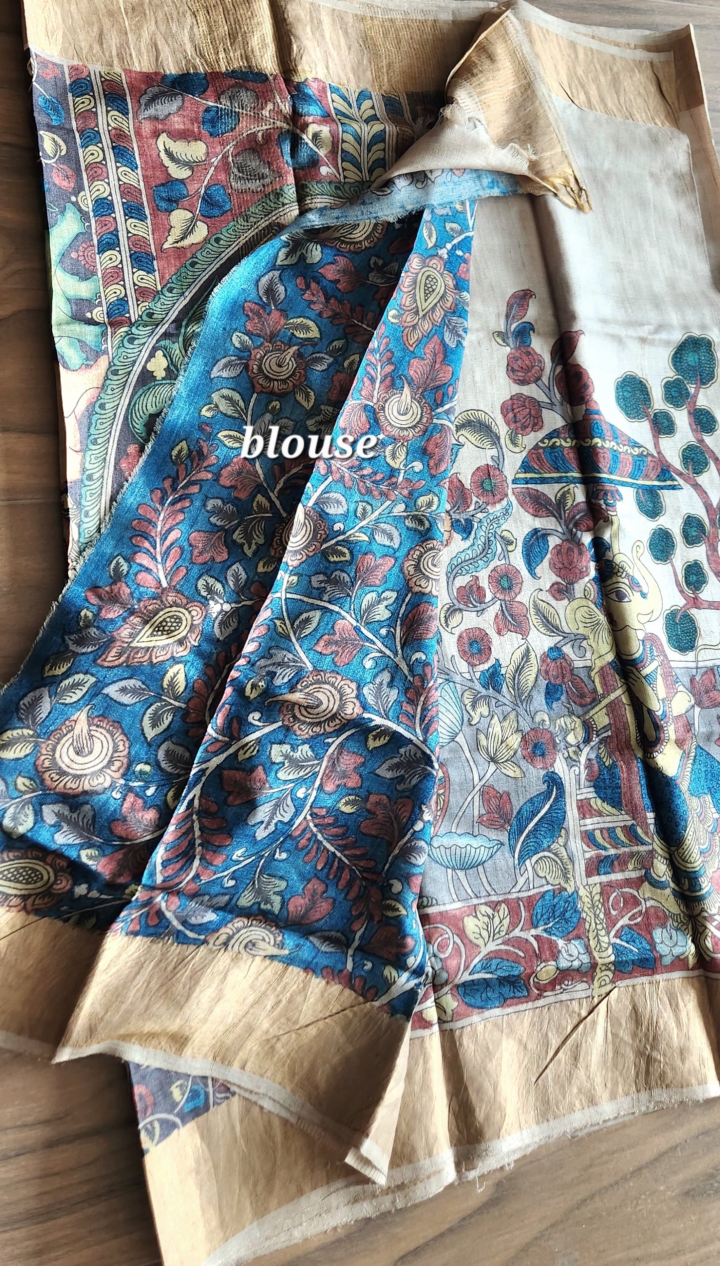 KALAMKARI SILK SAREE - GANESHA