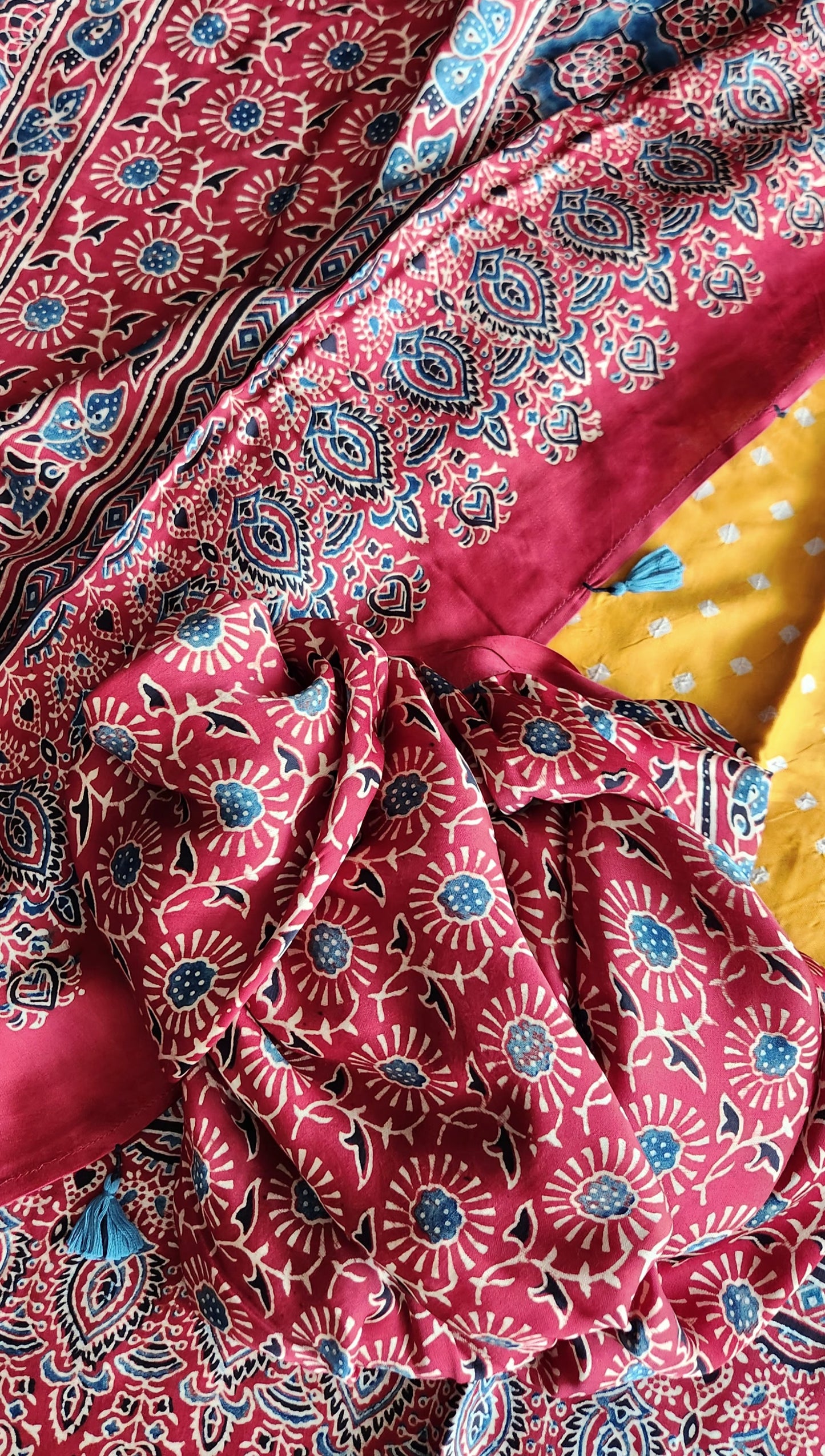 AJRAKH BANDHANI SILK SAREE