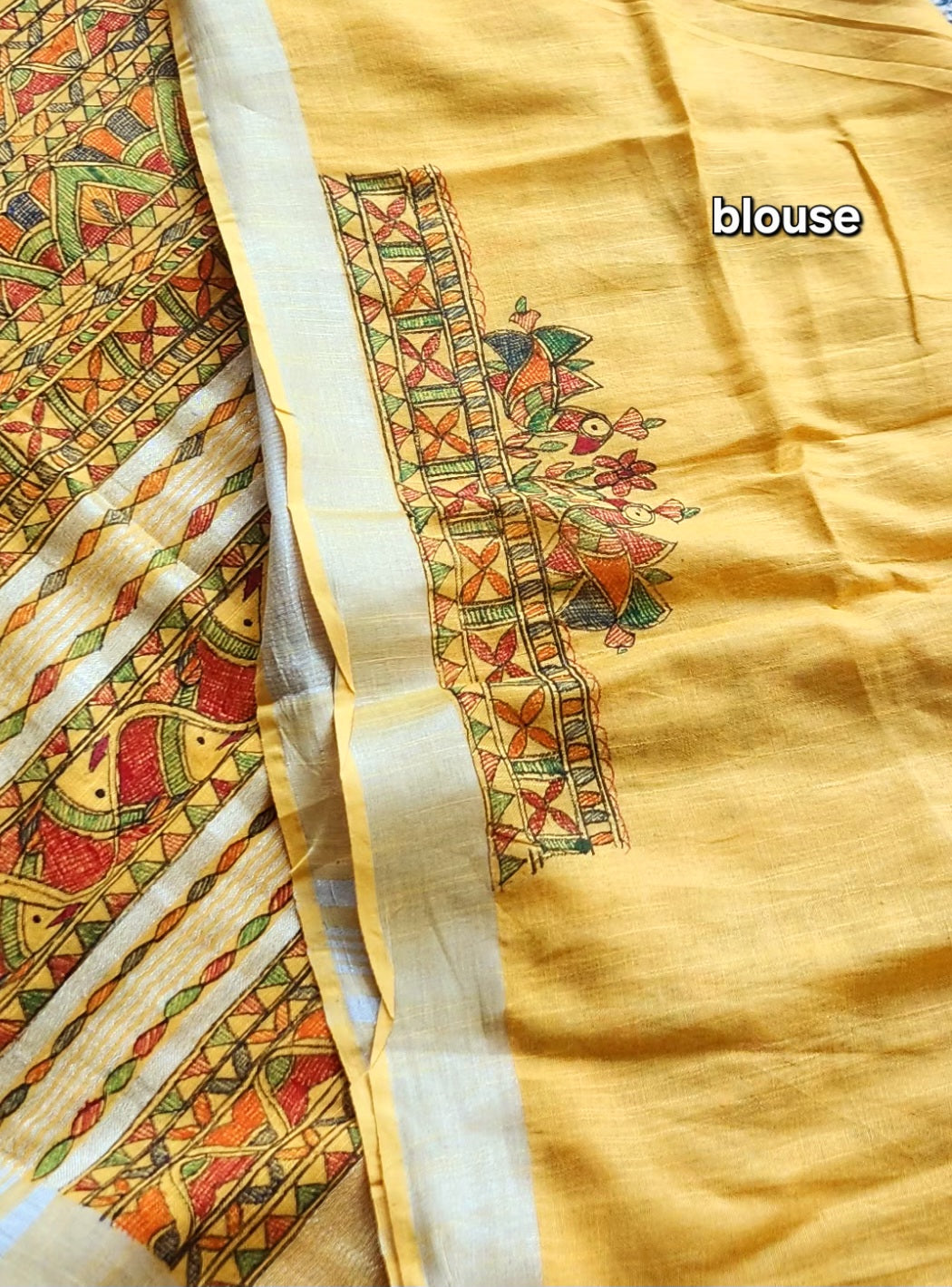 MADHUBANI LINEN SAREE
