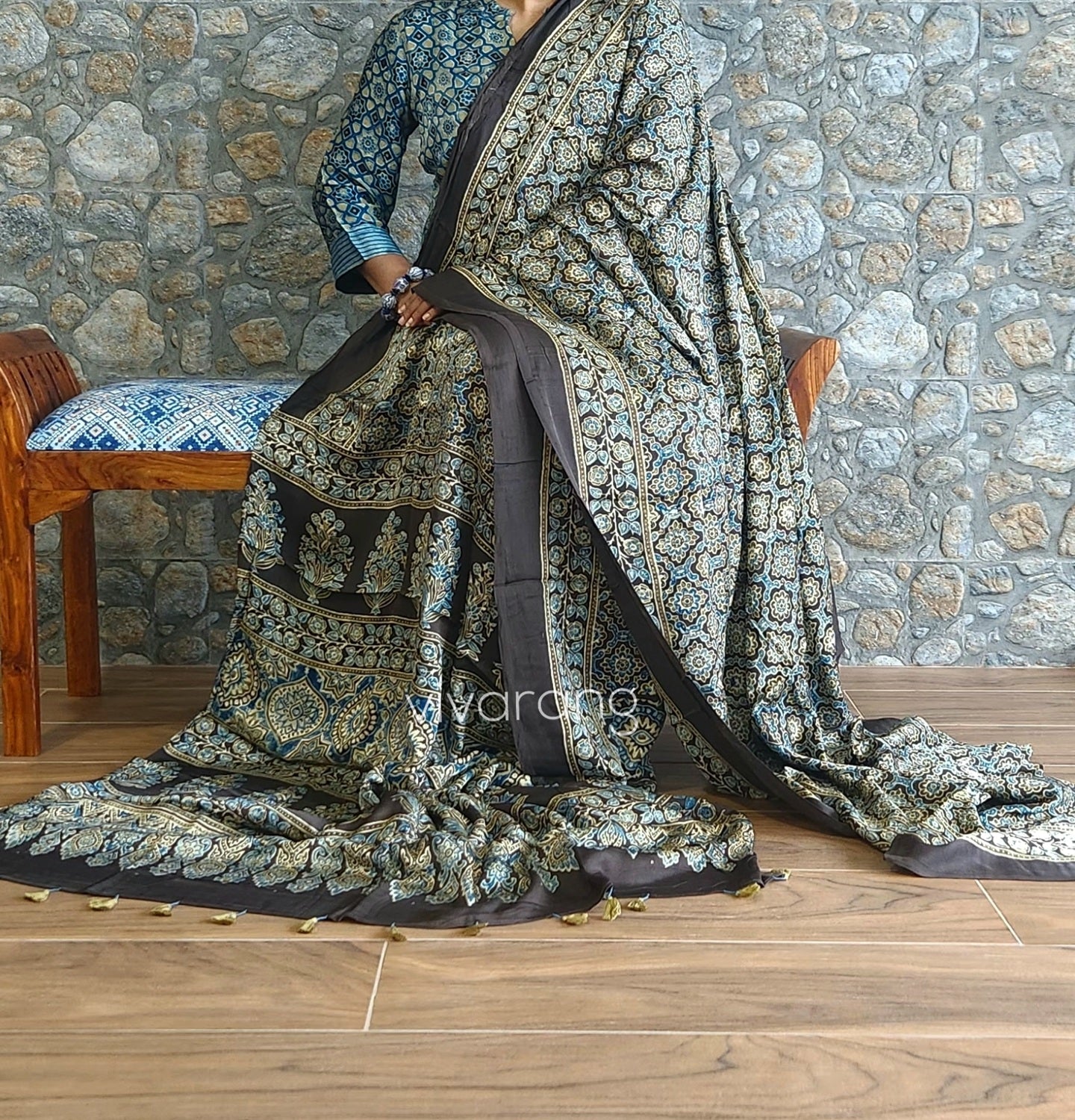 Ajrakh saree silksaree office sarees
