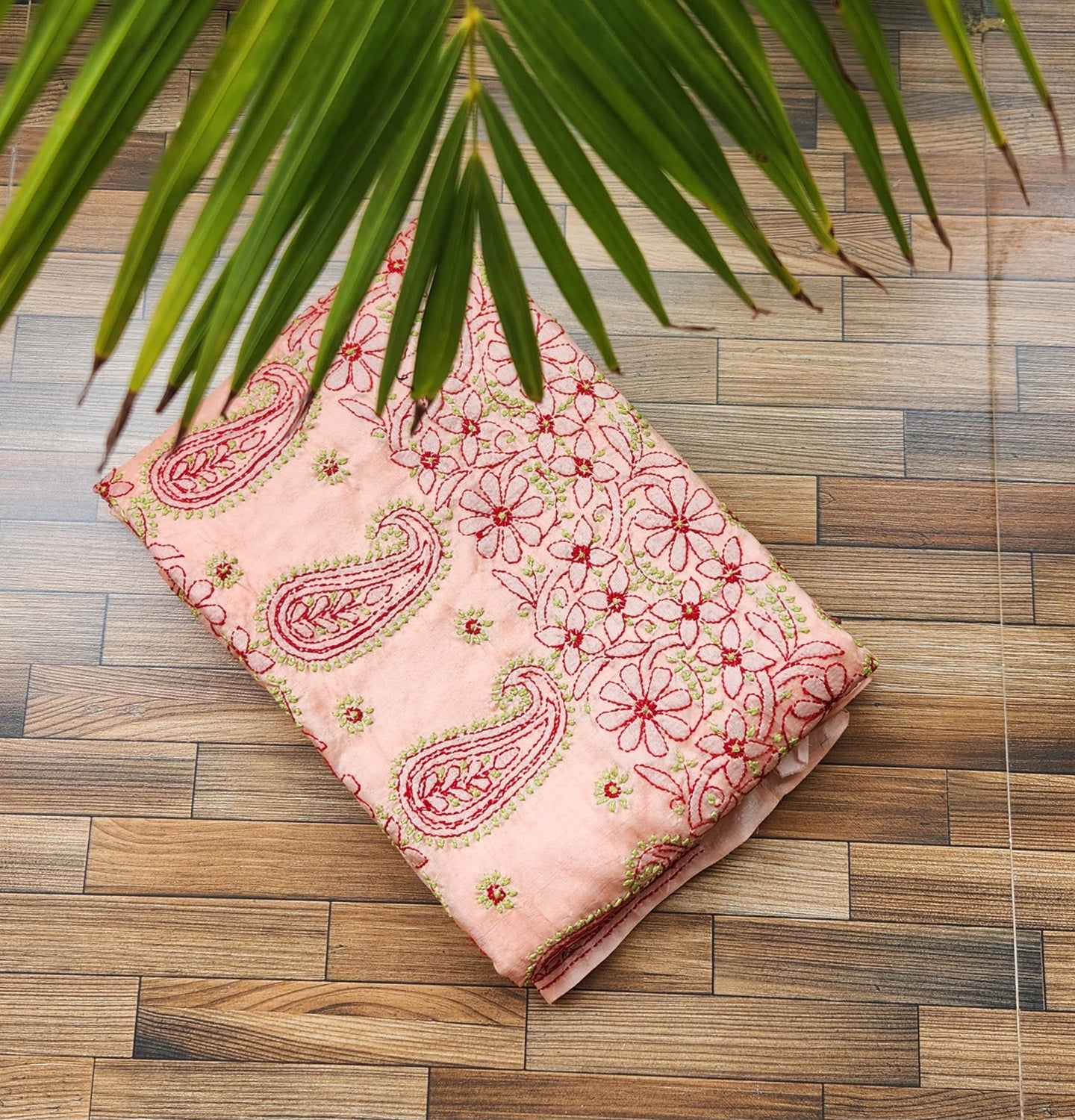 CHIKANKARI TUSSAR SILK SAREE