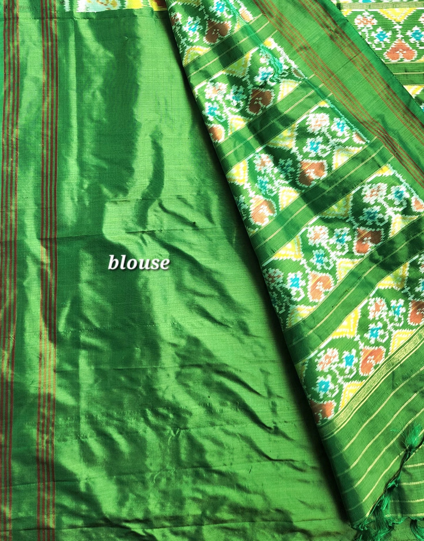 Green saree wedding saree patola saree mehndi look