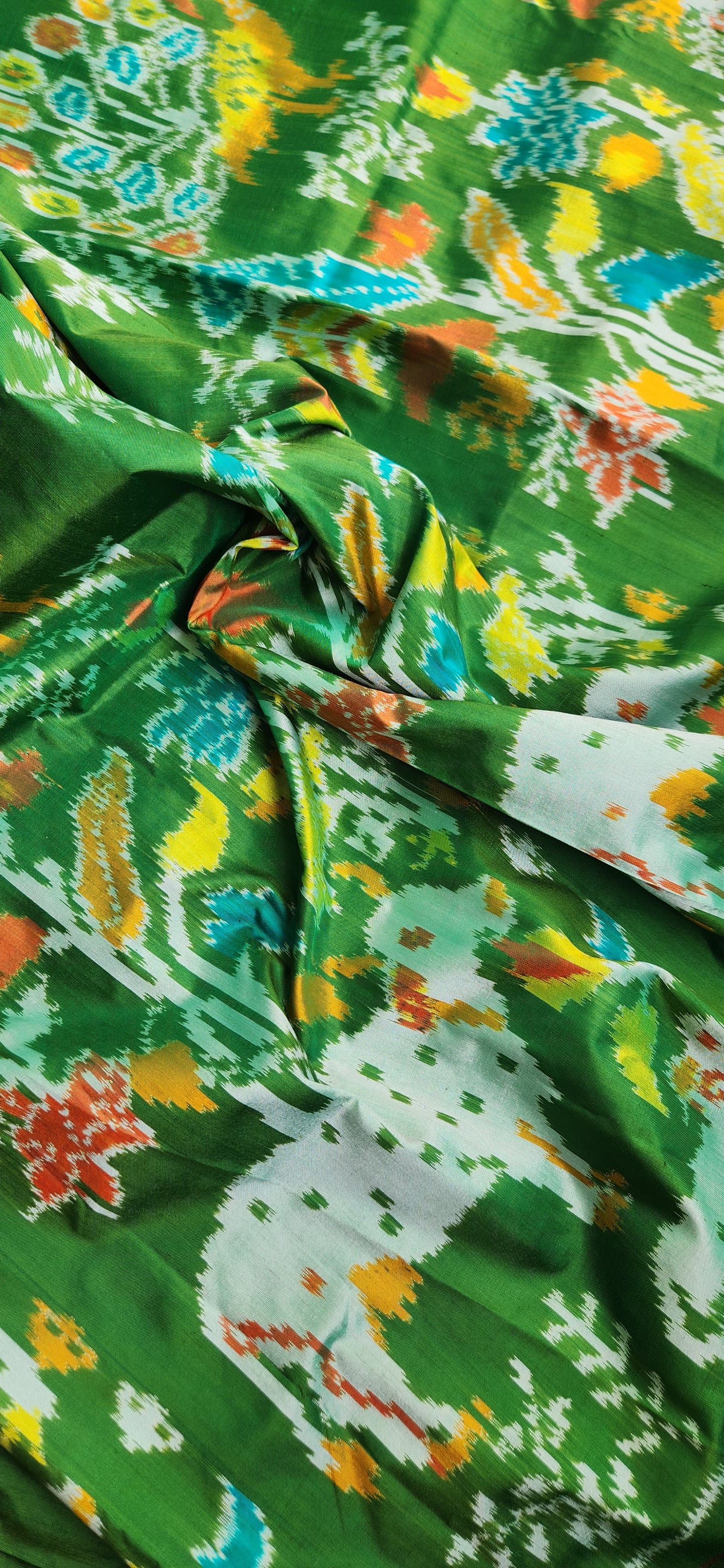 Green saree wedding saree patola saree mehndi look