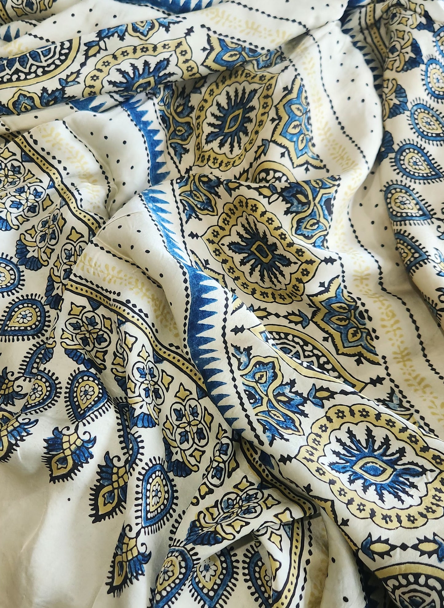 Anniversary gift Birthday gift saree 50th birthday Ajrakh saree