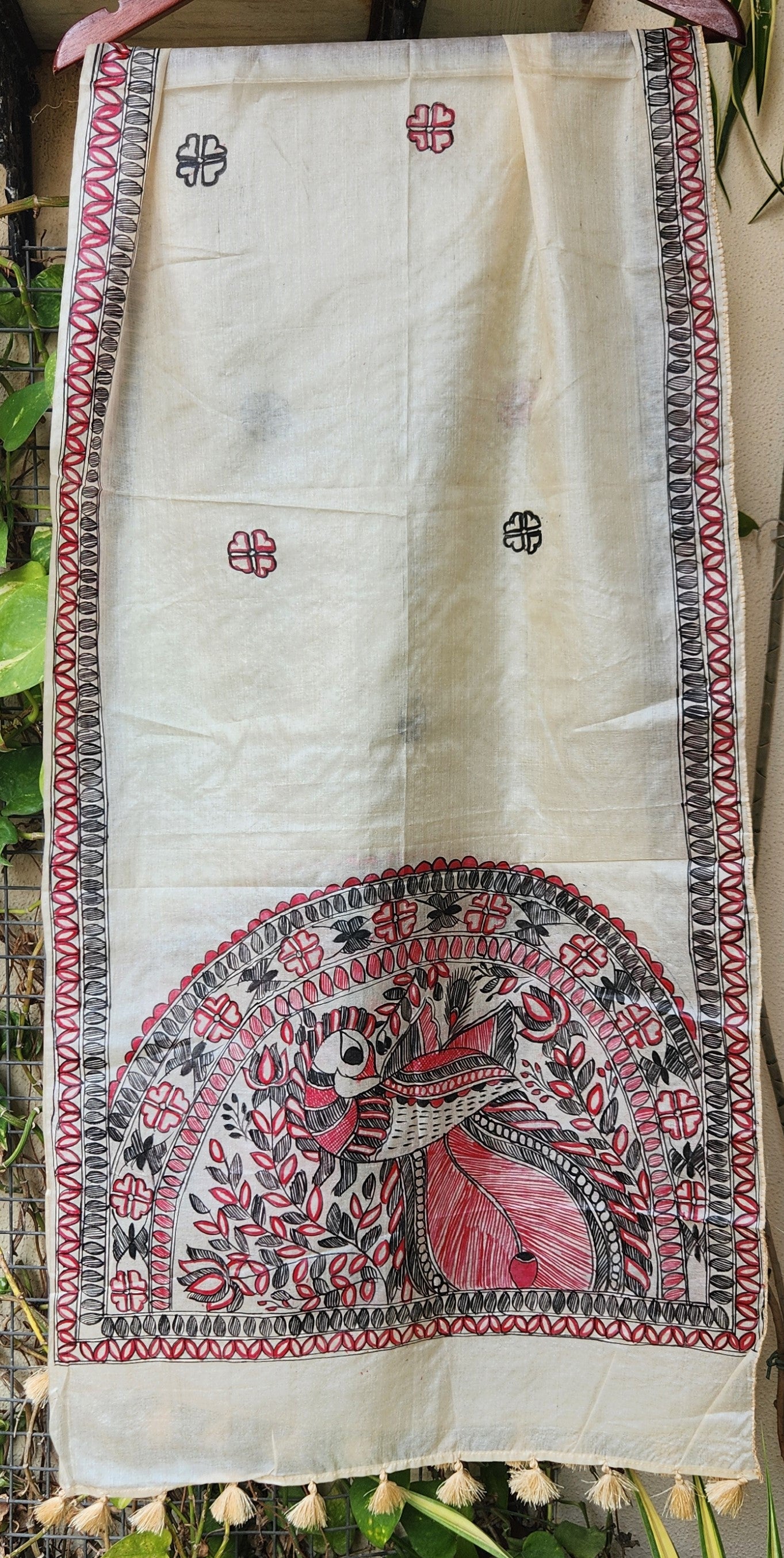 Madhubani stole Indian gfits Handmade gifts