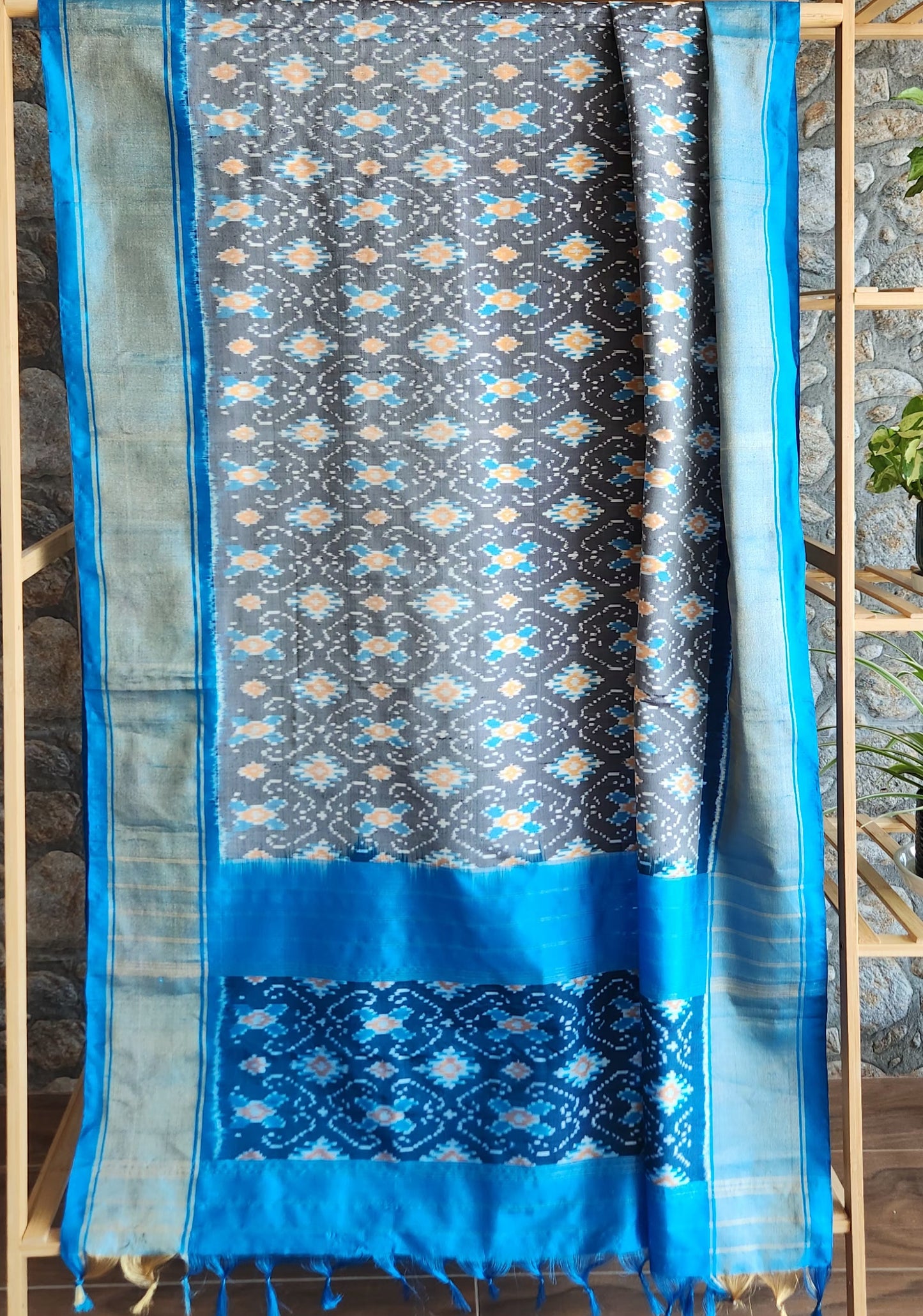 Ikat dupatta blue dupatta patola dupatta silk dupatta wedding dupatta