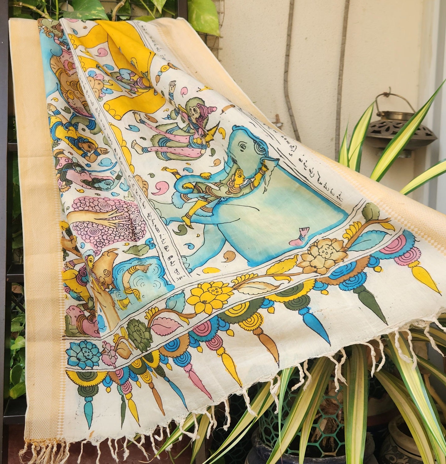 pen kalamkari dupatta