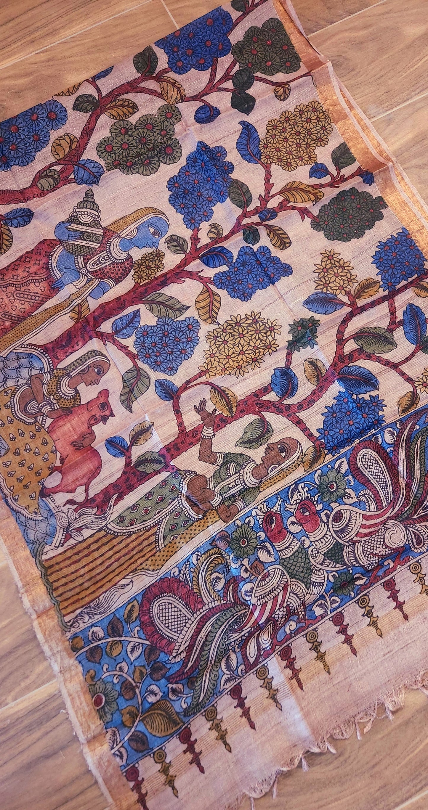 Kalamkari dupatta silk dupatta pen kalamkari festivals hopping dupattas for Ganesh Chaturthi