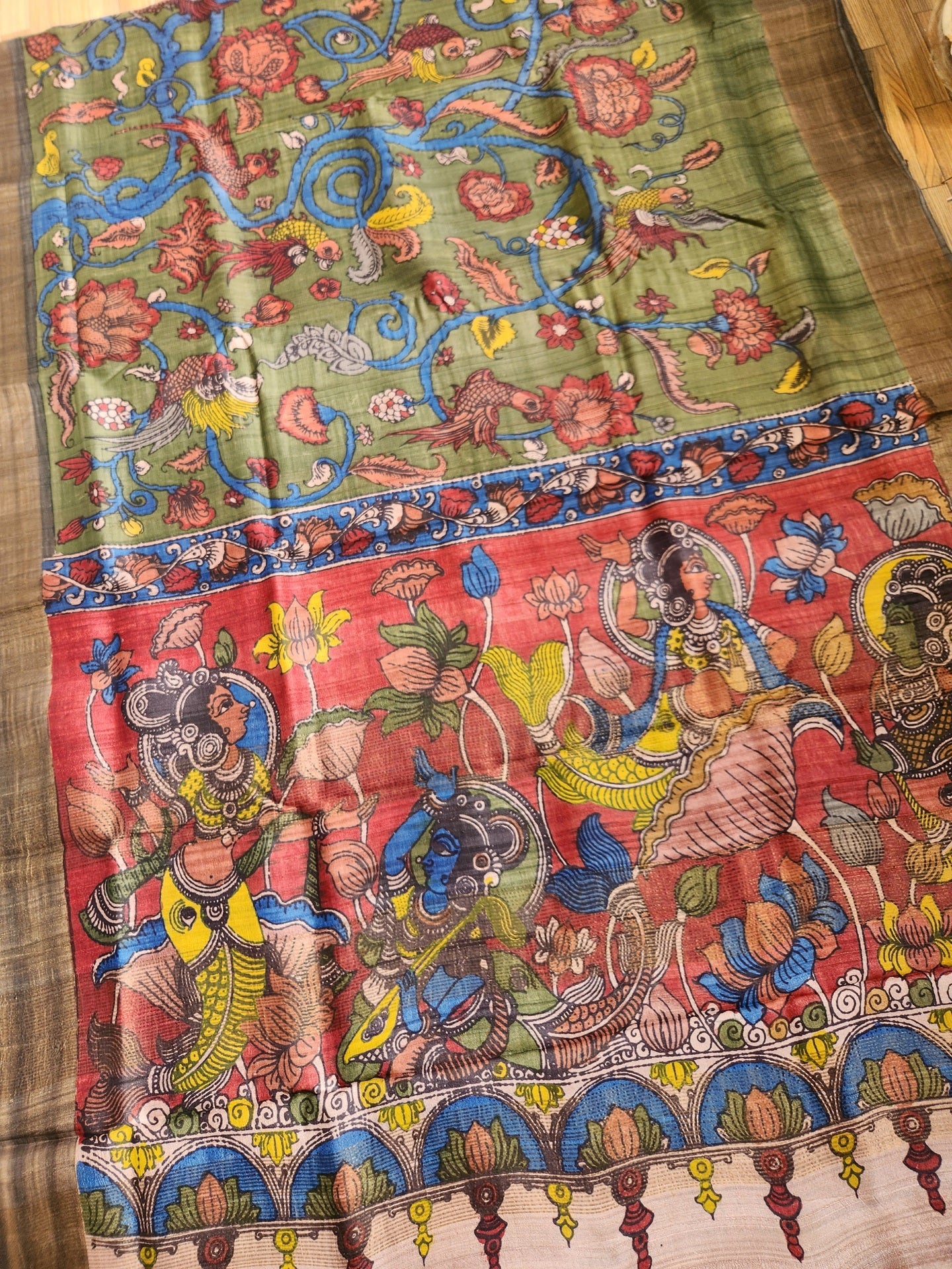 KALAMKARI SILK SAREE - Jal Pari