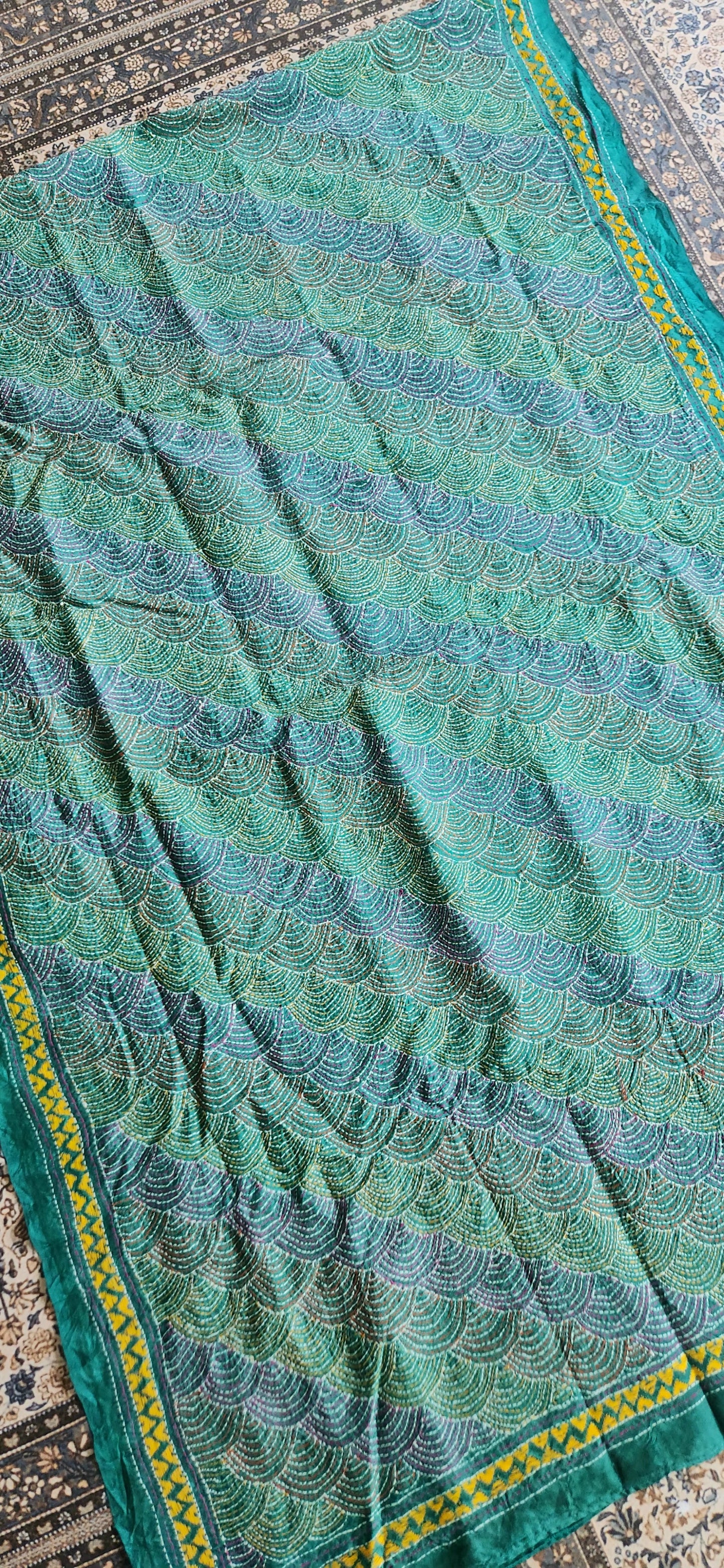 Kantha dupatta silk dupatta