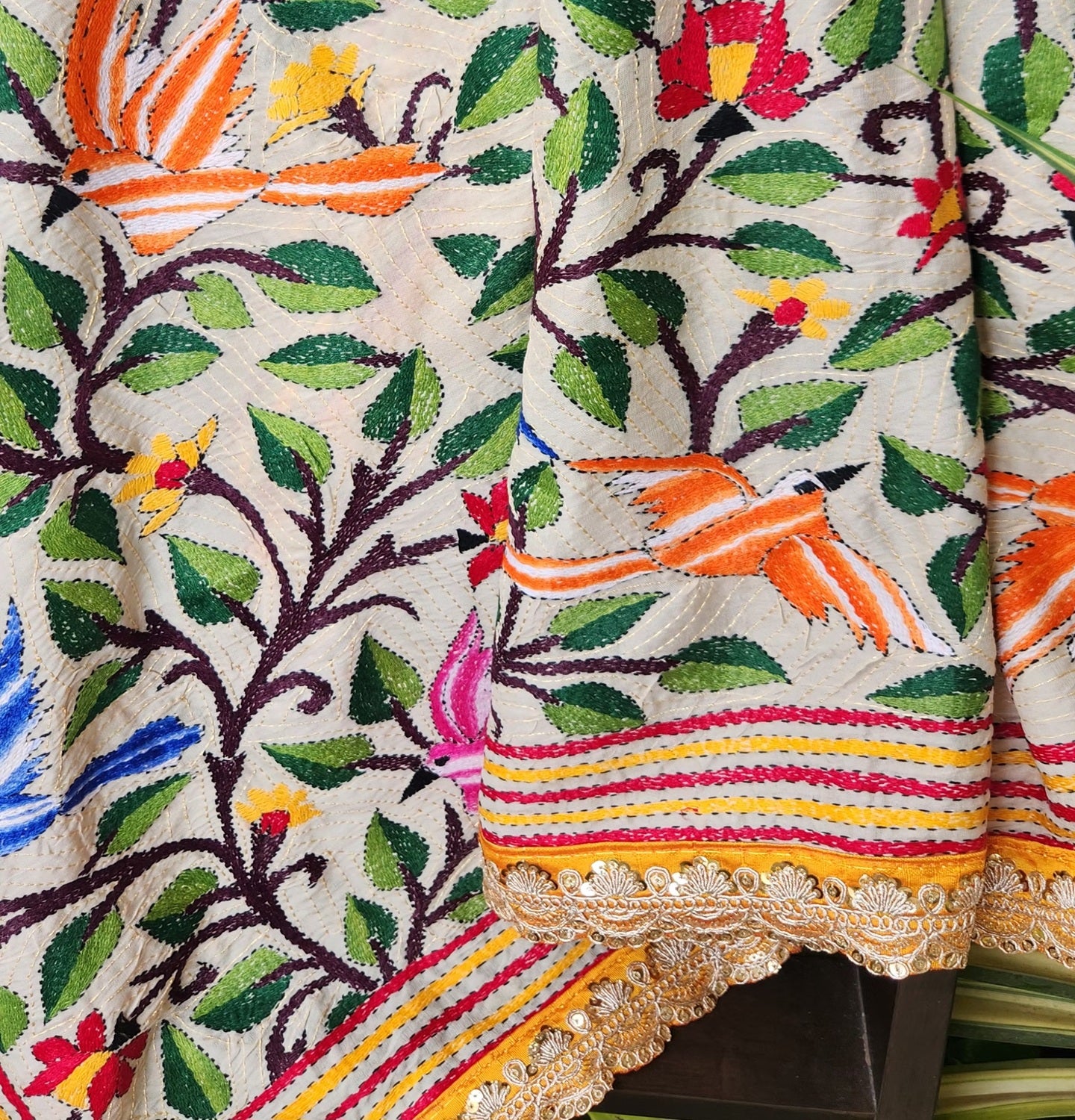 Kantha dupatta birds dupatta designer dupatta