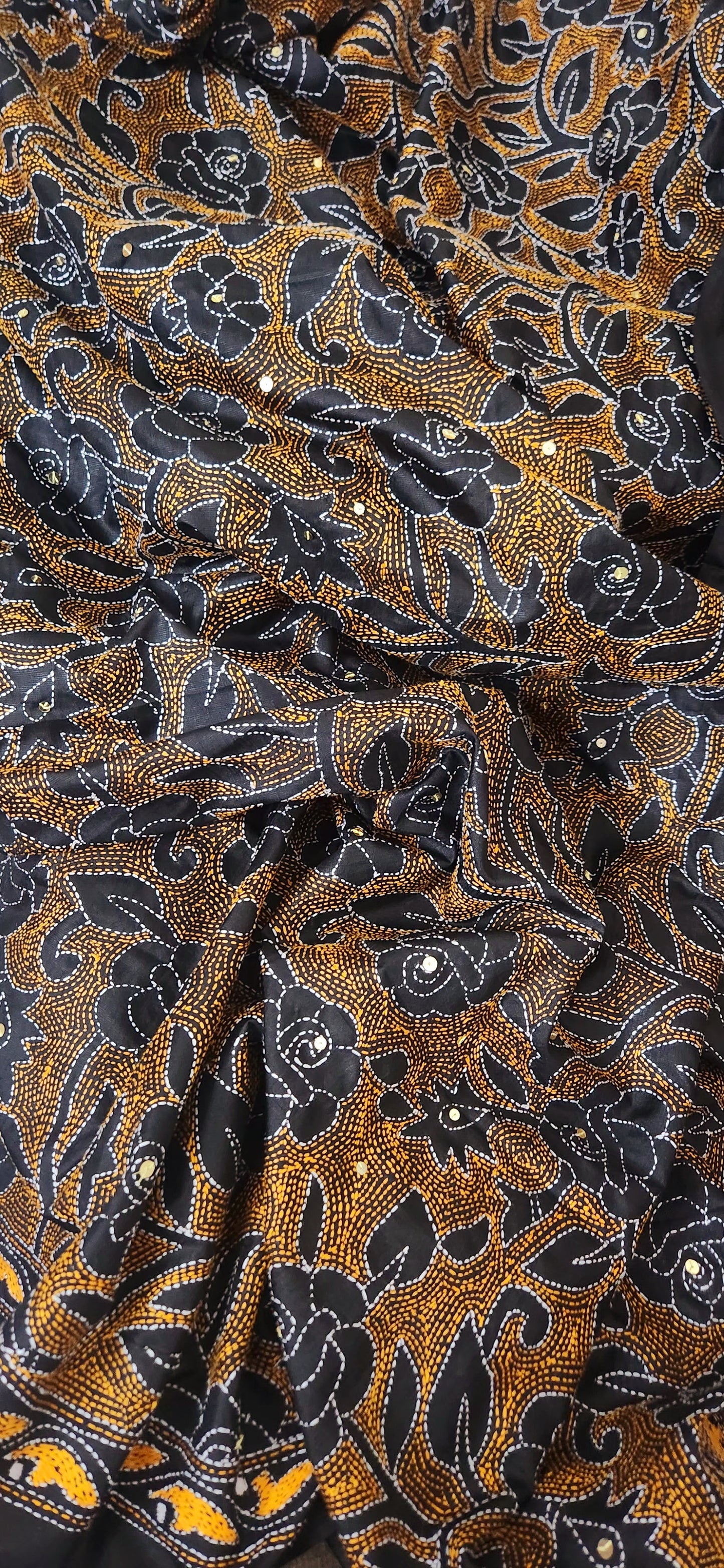 Kantha dupatta black dupatta sequin dupatta rose dupatta designer dupatta